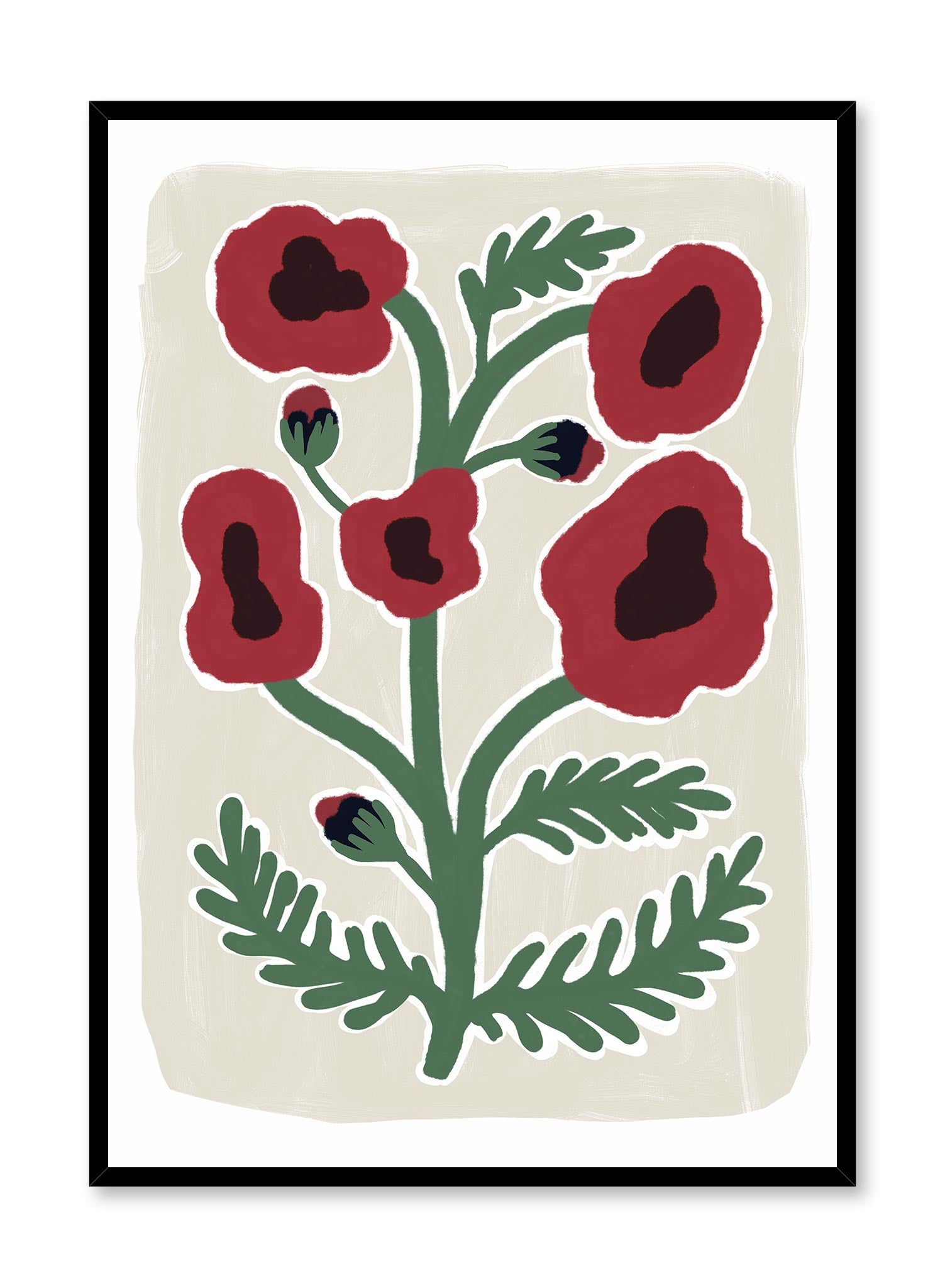 Vibrant Peppy Poppies Floral Wall Art Poster - Perfect for Home Decor, Office & Gift Giving