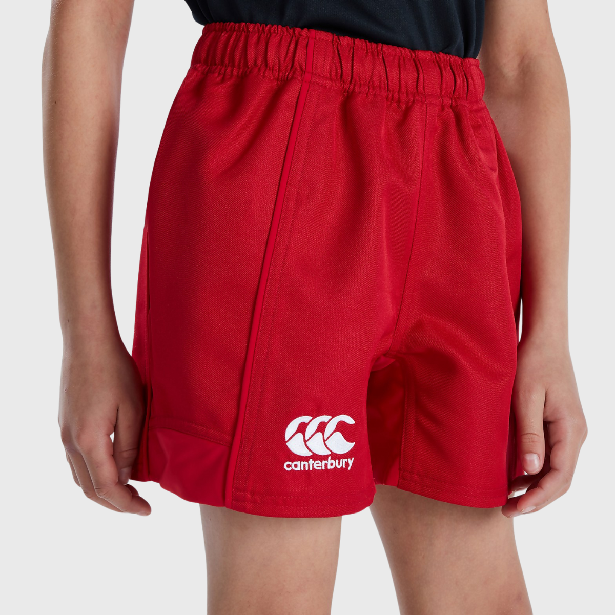 Canterbury Kid's Advantage Rugby Shorts 2.0 - Breathable Athletic Shorts for Boys & Girls - Red - Perfect for Rugby Training, School Sports & Outdoor Activities