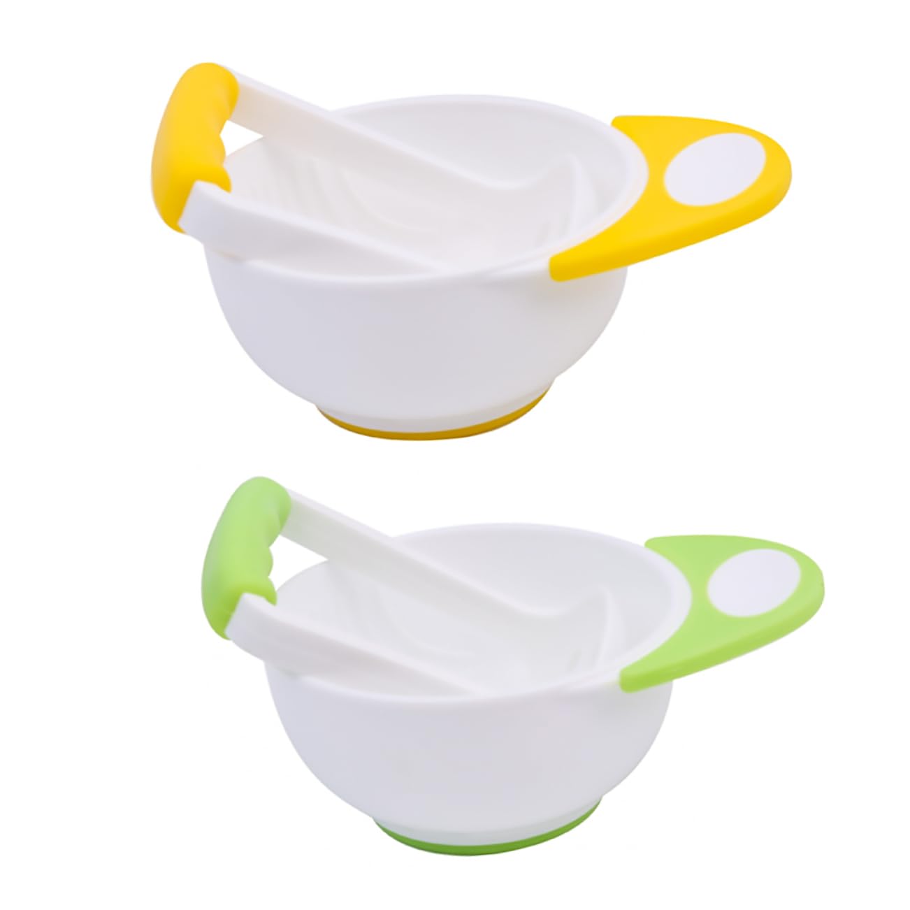TOYANDONA 2-Pack Multi-Functional Baby Food Grinder - Fruit & Vegetable Masher Bowl for Toddlers - Perfect for Homemade Purees, Baby-Led Weaning & On-the-Go Feeding