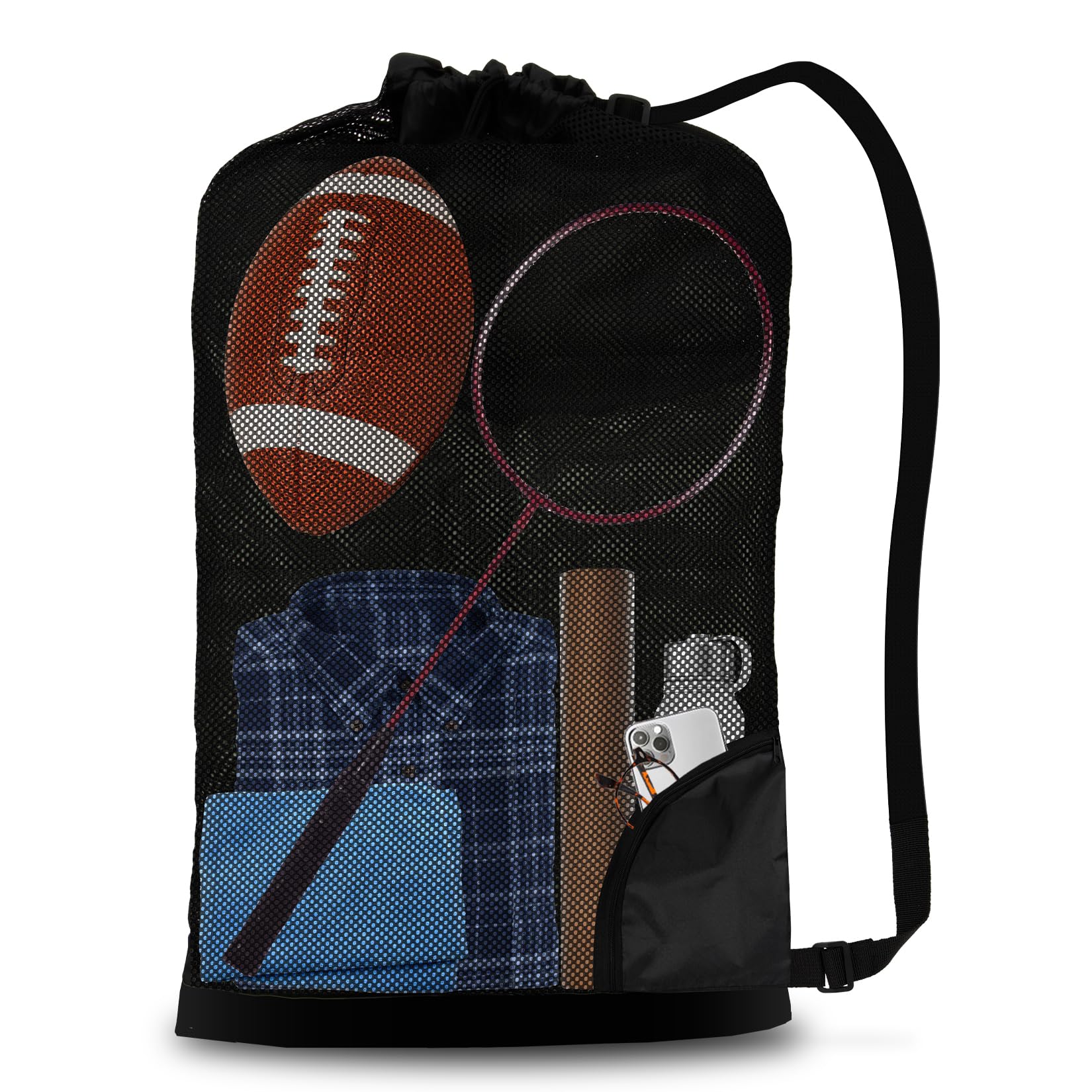 Drawstring Backpack - Breathable Mesh Sports Bag for Swimming, Basketball, Beach & Gym Equipment | Lightweight Storage Bag for Swim Gear, Sports Accessories & Travel Essentials