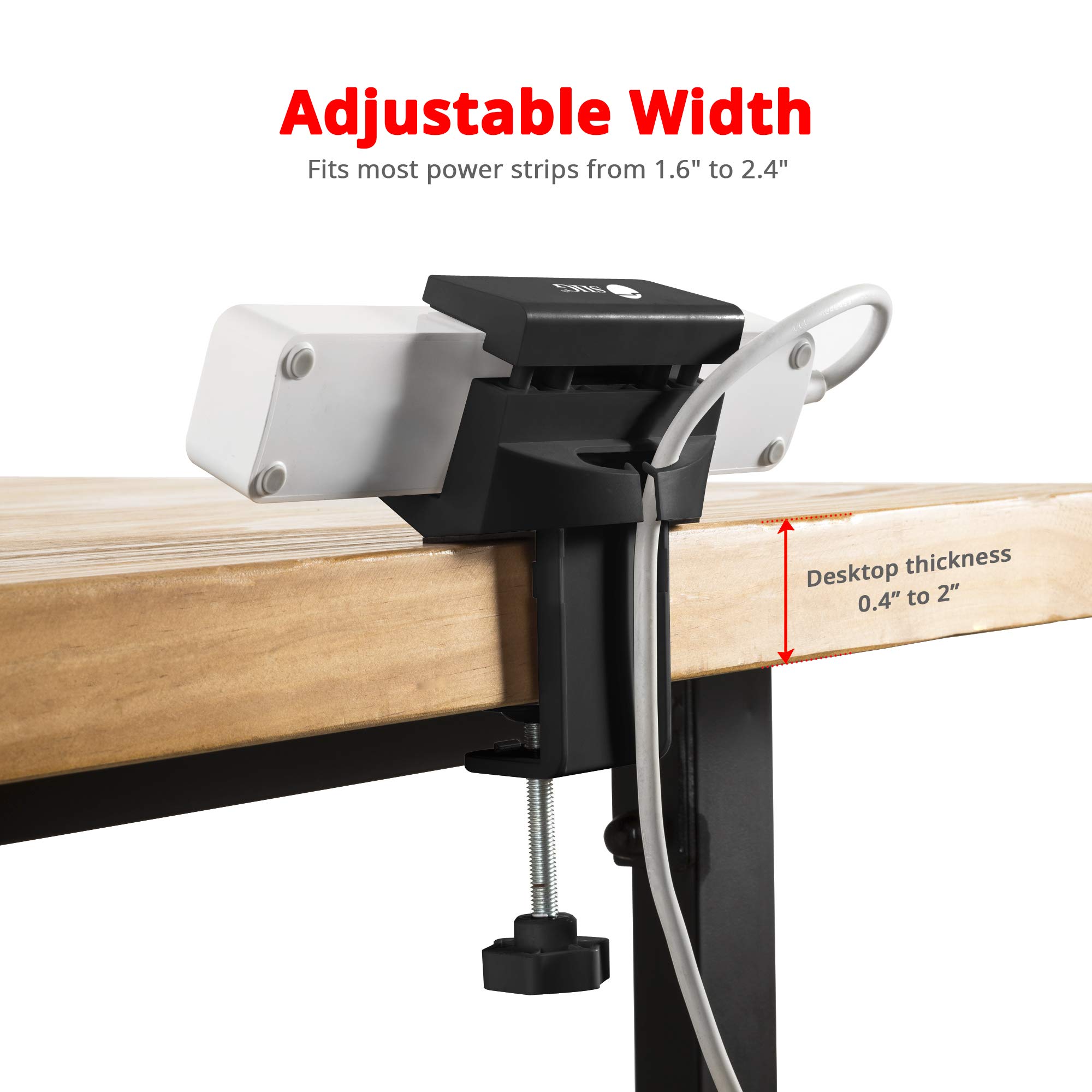 SIIG Adjustable Power Strip Desk Mount with Clamp Holder (0.4