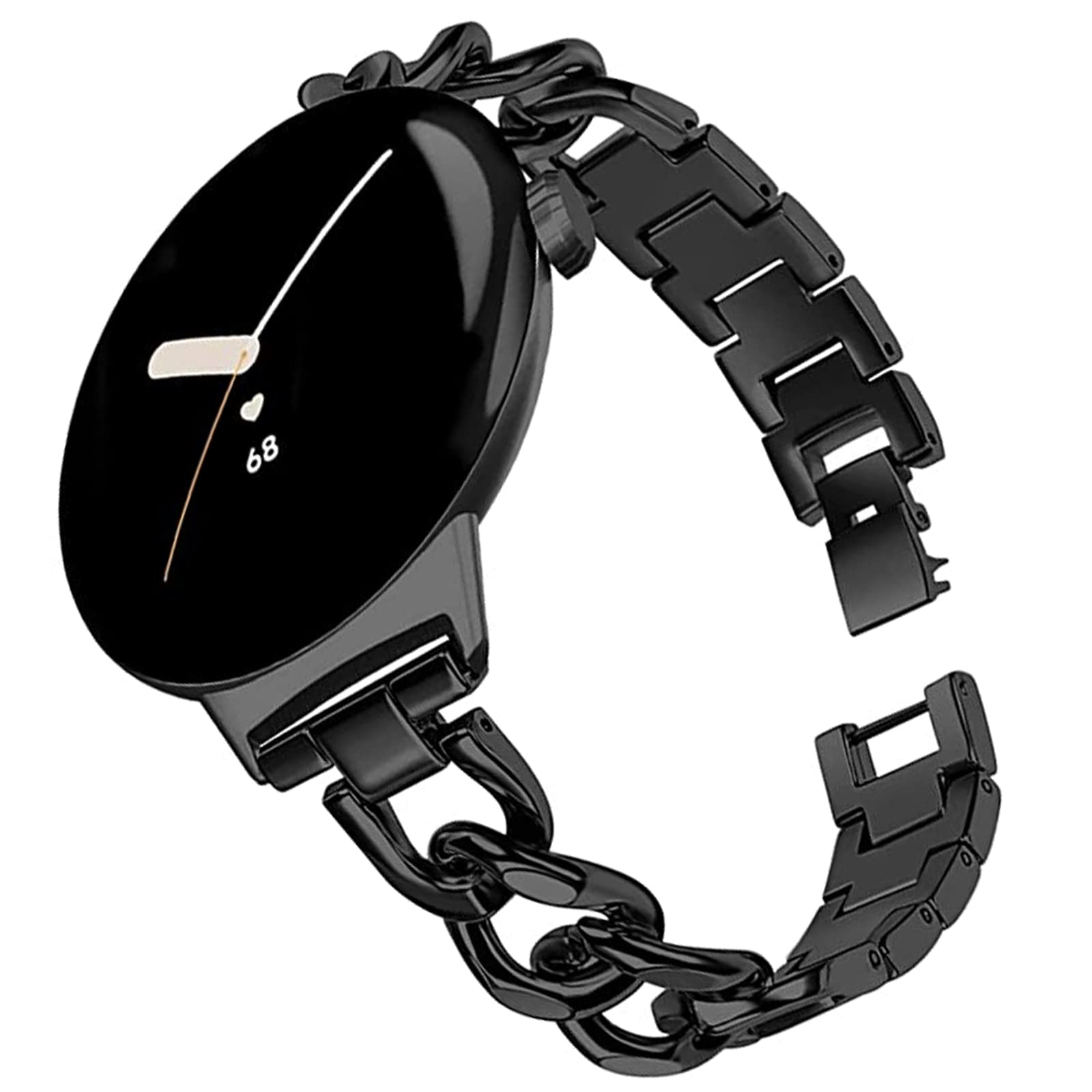 NINKI Compatible for Google Pixel Watch 3 41MM 2024/Pixel Watch 2 2023 Metal Band, Luxury Stainless Steel Strap for Pixel Watch 1 2022, Slim No Gap Jewelry Replacement Wristband for Work, Gym & Formal Occasions