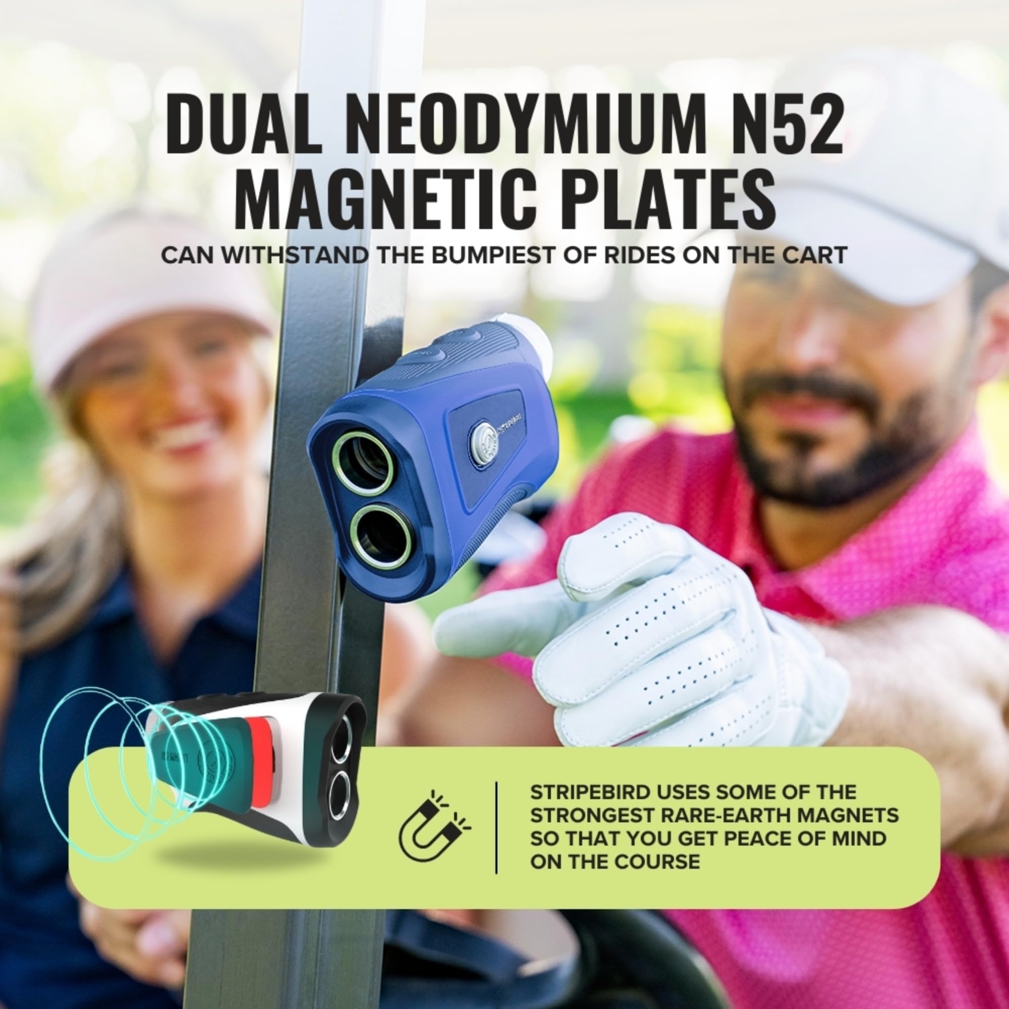 Pro Tour Golf Rangefinder with Slope Technology - Ultra-Strength Magnetic Laser Range Finder with Flag Lock Vibration | Perfect for Tournament Play, Course Practice & Outdoor Golf Accessories