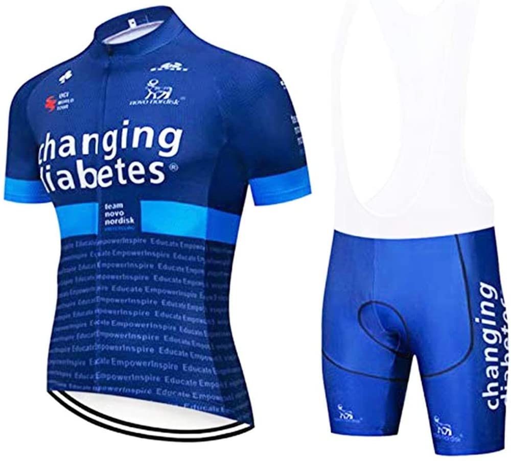 **Men's Professional Cycling Jersey & 4D Padded Bib Shorts Set - Breathable, Moisture-Wicking for Road Biking & Training (Size M) - Perfect for Long-Distance Rides & Competitions**