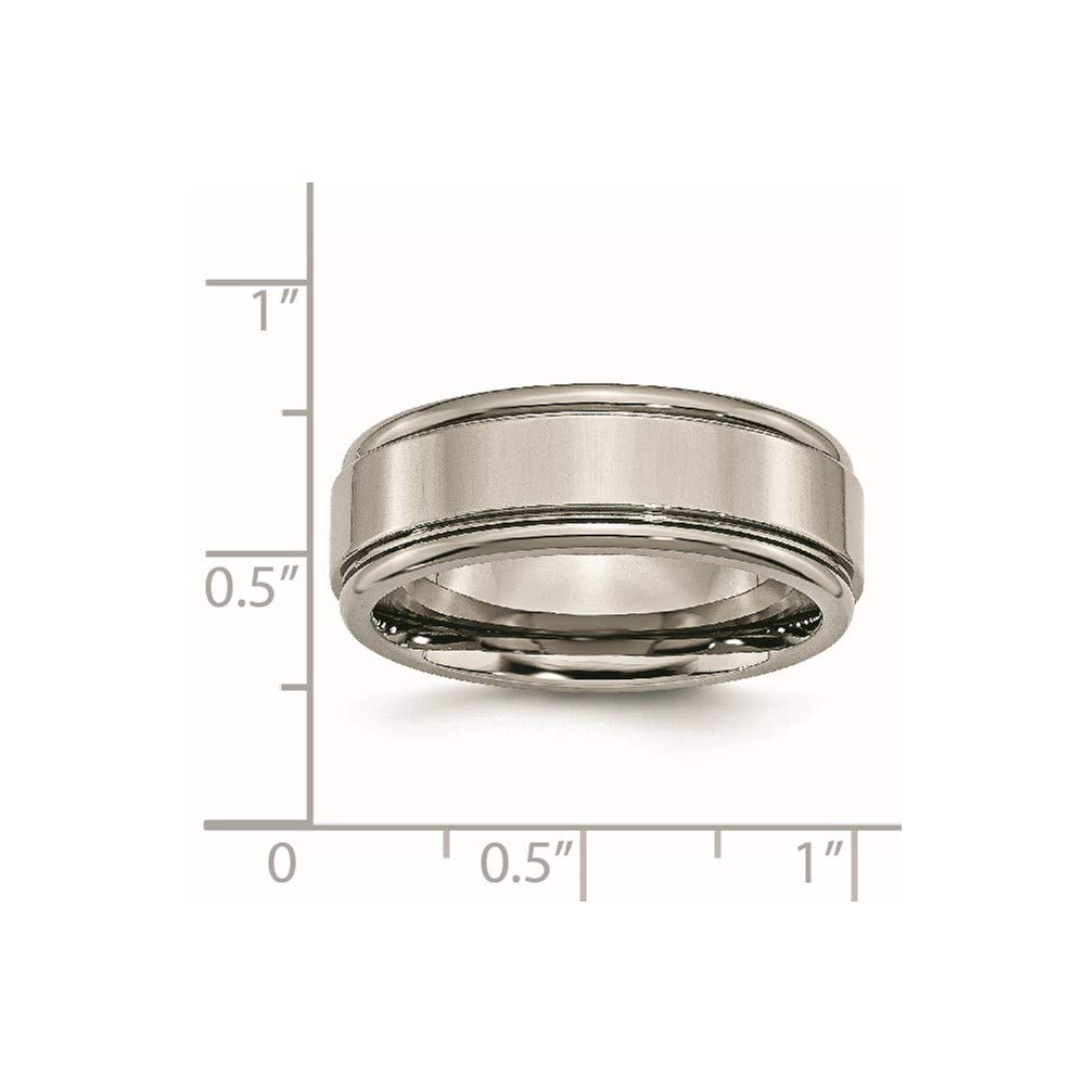 8mm Titanium Grooved Edge Wedding Band Ring for Women - Elegant Bridal Engagement Jewelry, Perfect Gift for Her - Ideal for Proposals, Anniversaries & Special Occasions