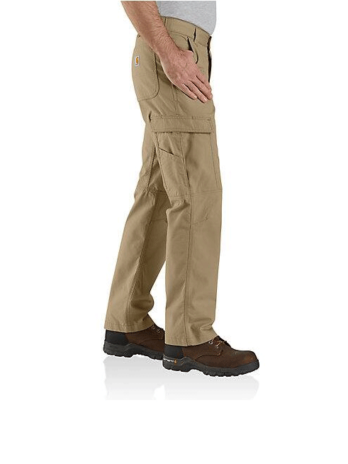 Carhartt 104200 DKH Men's Relaxed Fit Ripstop Cargo Work Pants - Durable Dark Khaki Tactical Pants for Construction, Hiking & Outdoor Work