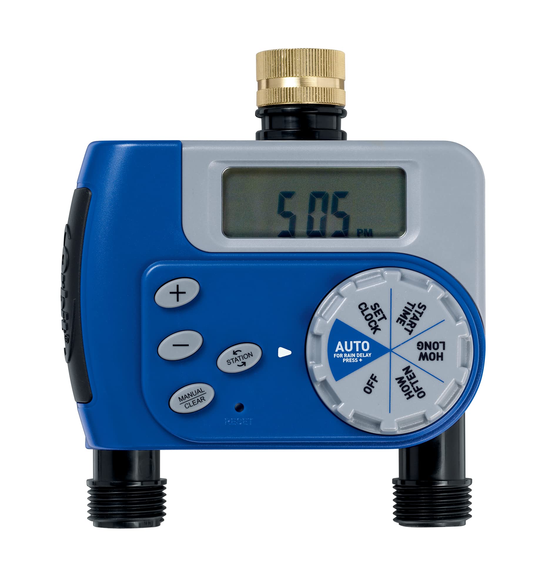 Orbit 27133 2-Outlet Brass Hose Watering Timer - Automatic Dual Outlet Garden Irrigation Timer for Lawns, Flower Beds & Vegetable Gardens | Weather Resistant & Easy to Program