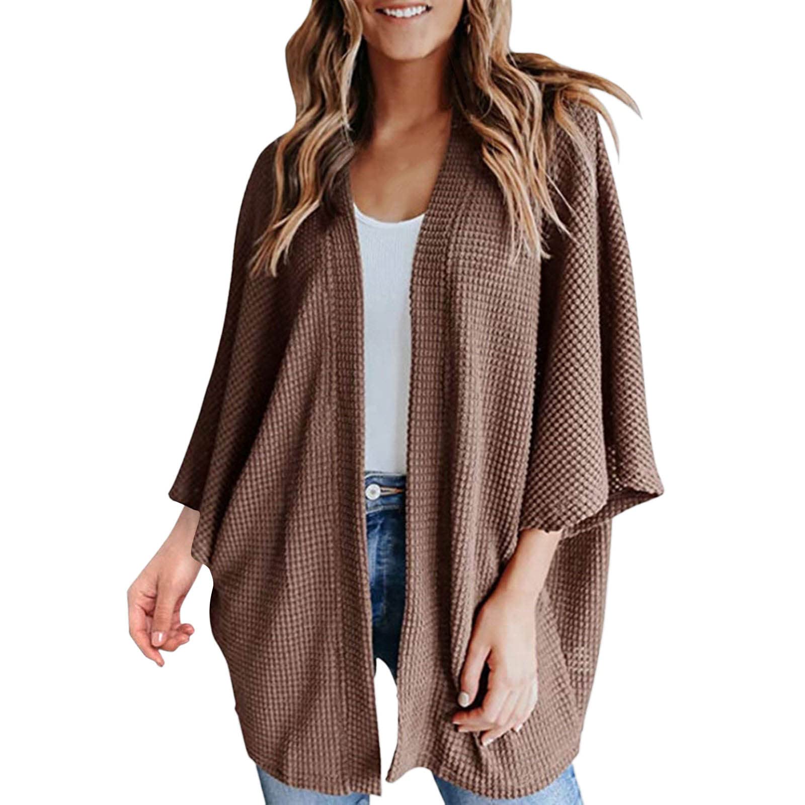 Women's Lightweight Cropped Knit Cardigan - Casual Slouchy Sweater Jacket for Layering & Outerwear | Perfect for Office, Date Night & Fall Fashion