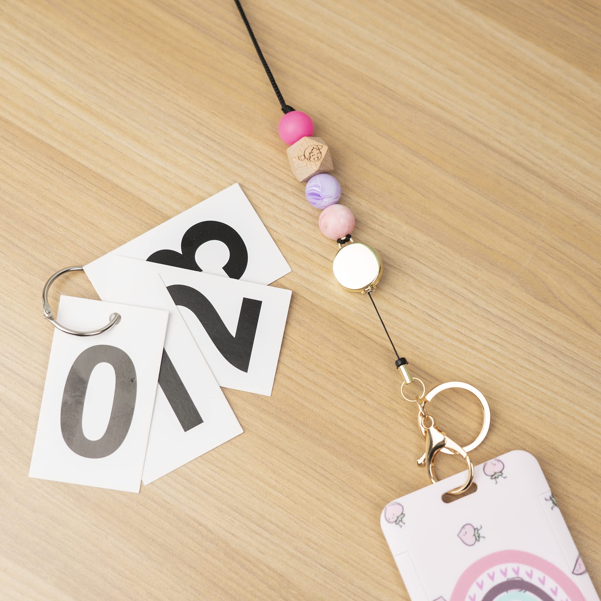 2PCS Boho Lanyards for Women - Retractable Badge & Key Holder for Teachers & Office Use
