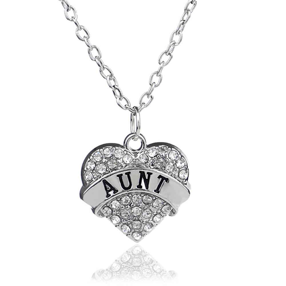 Elegant Pop Fashion Silver Pendant Necklace with Rhinestone Heart Charm - Engraved Sterling Silver Jewelry for Women & Teens | Perfect Birthday Gift for Her, Valentine's Day Present & Special Occasion Accessory