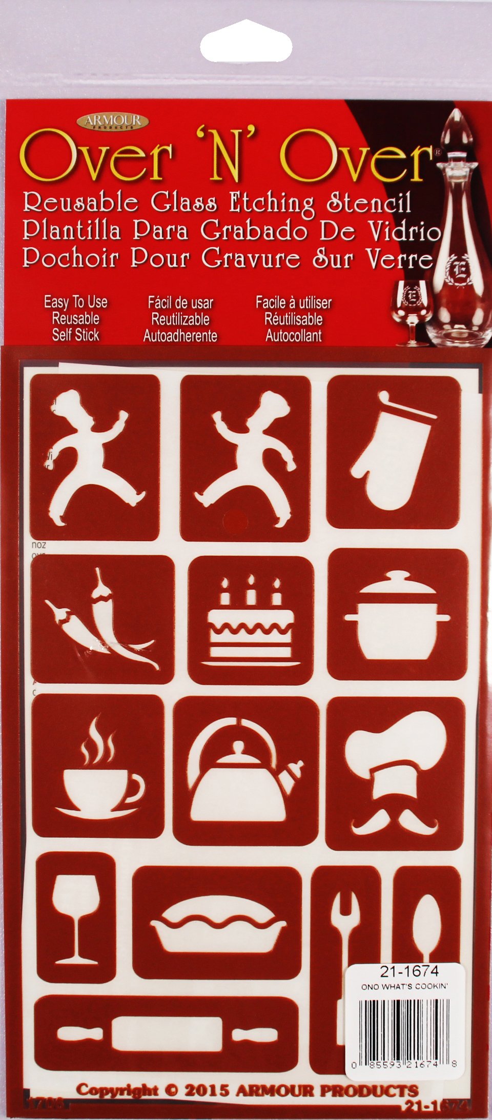 Armour ARM21.1674 Over N Over Stencil - Reusable Baking Stencils for Cookies, Cakes & Desserts - Perfect for Home Bakers & Professional Chefs