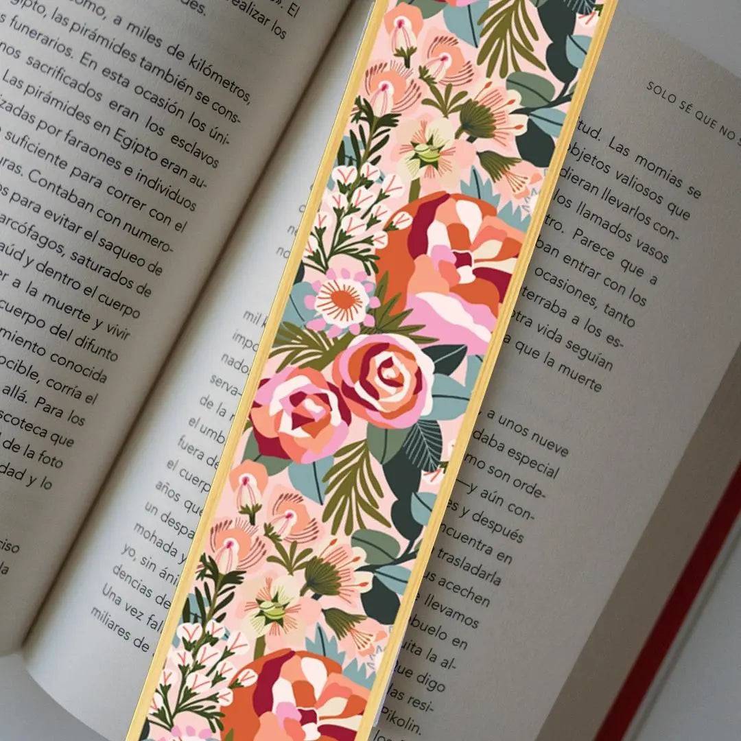 Blush Peonies & Roses Australian Wooden Bookmark - Handmade Floral Bookmark for Women, Perfect Gift for Book Lovers, Readers & Writers - Ideal for Reading, Journaling & Bible Study