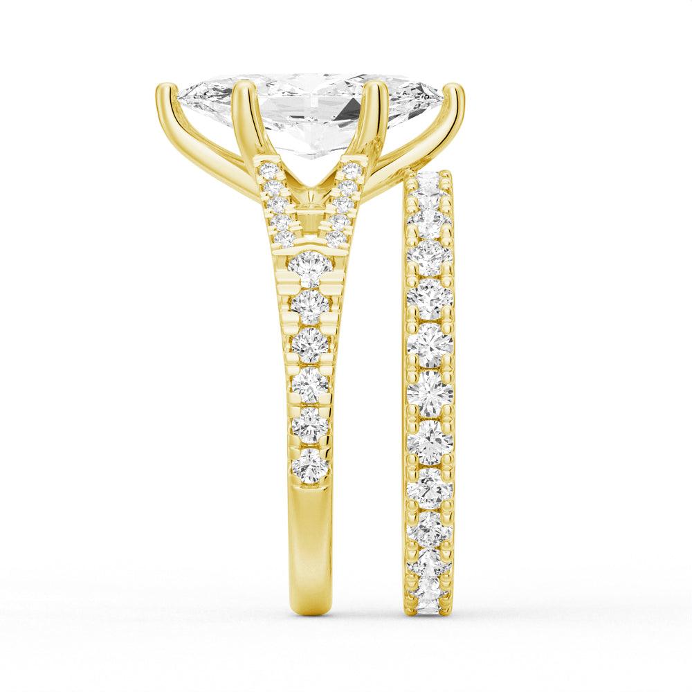 Exquisite Marquise Cut Split Shank Moissanite Engagement Ring for Women - Perfect Proposal, Wedding, Anniversary Gift - Elegant Jewelry for Brides & Special Occasions