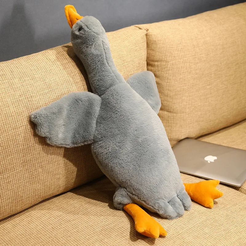 50-130cm Giant Duck Plush Toy - Extra Soft Fluffy Stuffed Animal Pillow, Cute Swan Goose Doll for Kids Girls Birthday Gift | Perfect for Nursery Decor, Sleep Companion & Playroom Floor Mat