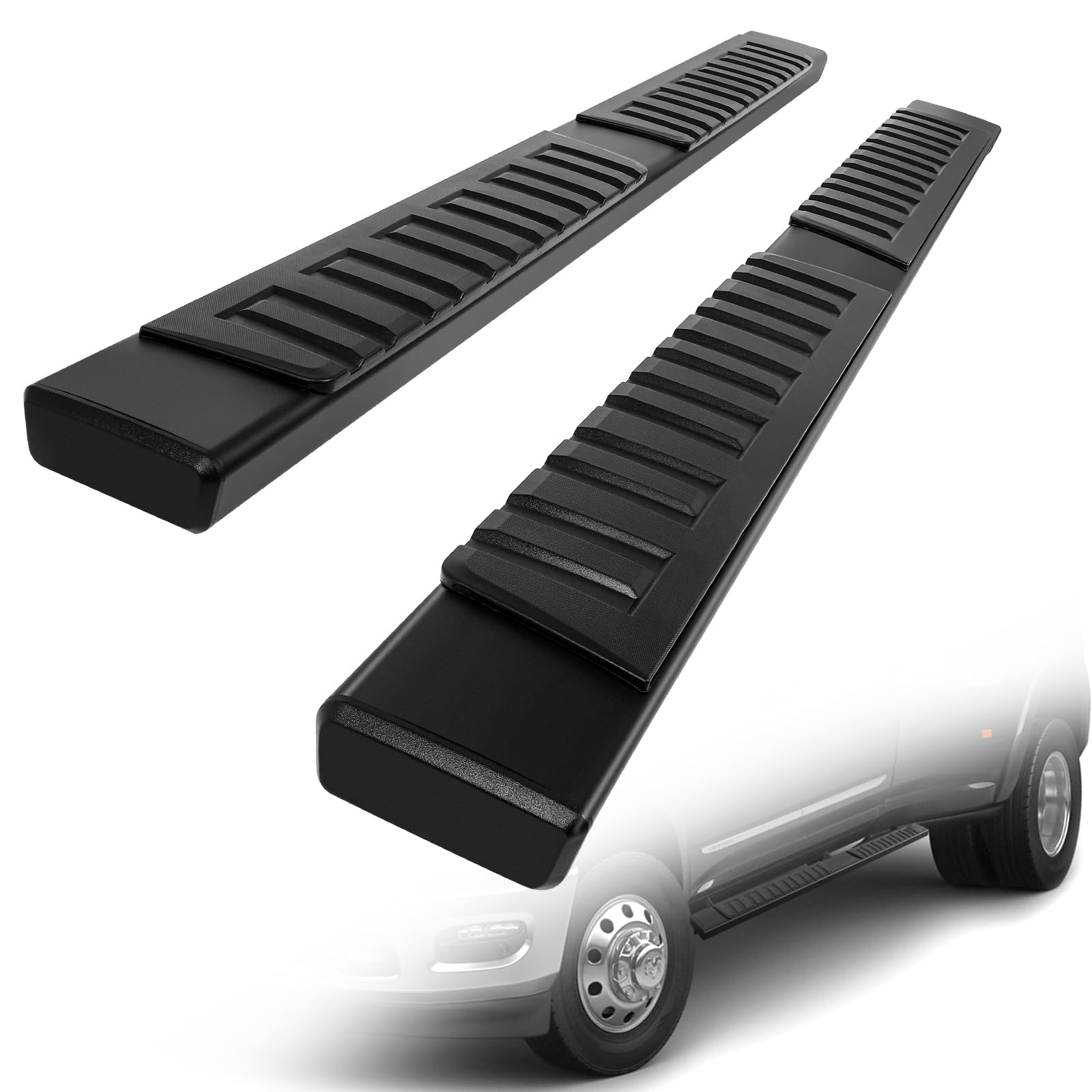 SCITOO 6.4 Inch Black Running Boards Side Step Nerf Bars - Compatible with 2009-2018 Dodge Ram 1500 Crew Cab & 2010-2023 Ram 2500/3500 (Including Classic Models) - Heavy Duty Rock Sliders for Off-Road & Daily Driving Protection