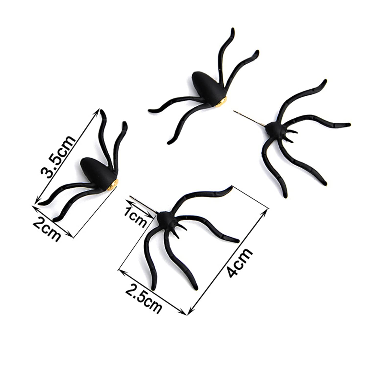 ANDPAI Scary Funny Spider Stud Earrings - Halloween Animal Puncture Dangle Drop Earrings for Women & Men - Perfect for Cosplay, Halloween Decorations, Party Favors & Gifts - Great for Costume Parties, Trick-or-Treating & Spooky Events