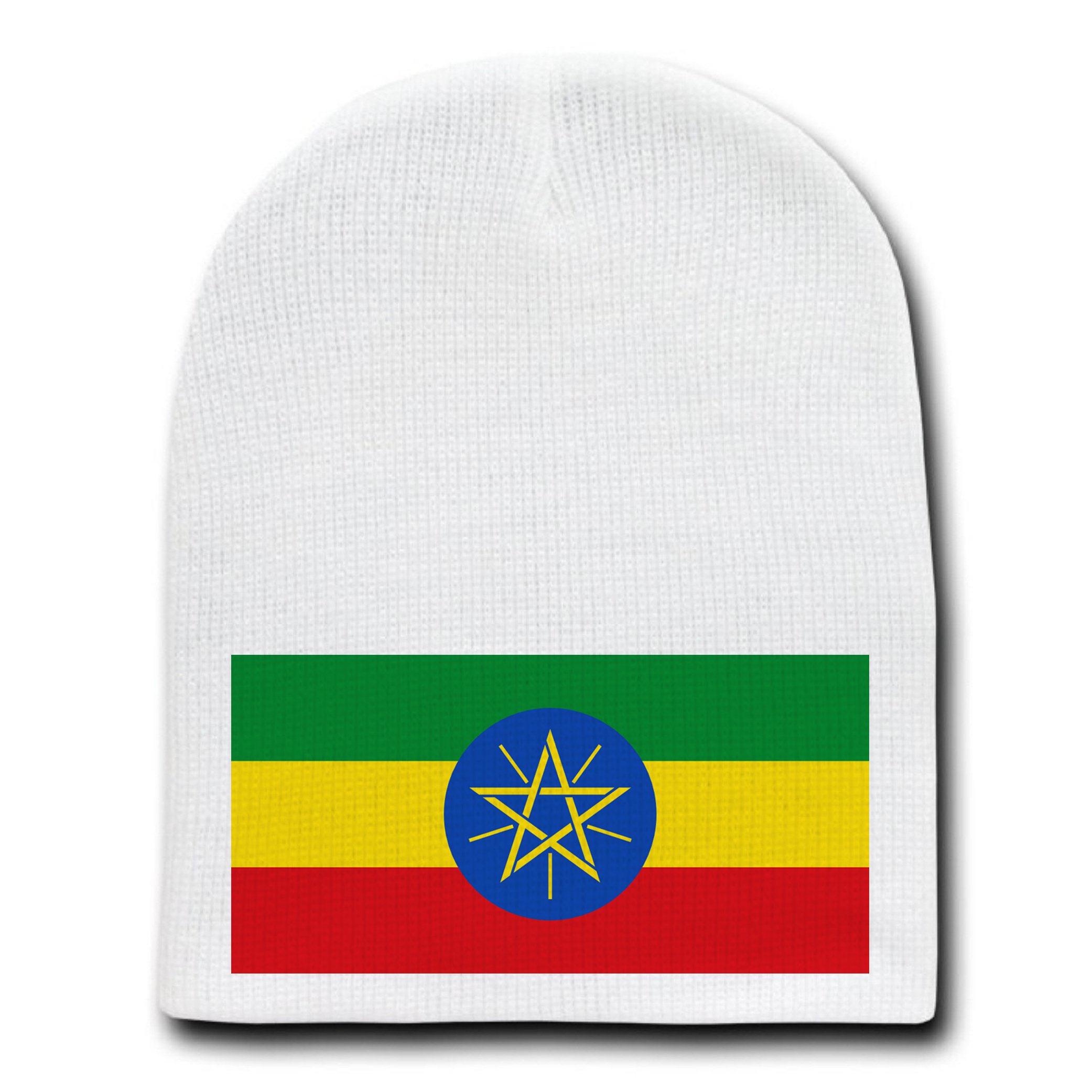 Ethiopia Flag Beanie Hat - Ethiopian National Pride Skull Cap - Warm Winter Knit Hat for Men & Women - Perfect for Sports, Outdoor Activities & Casual Wear