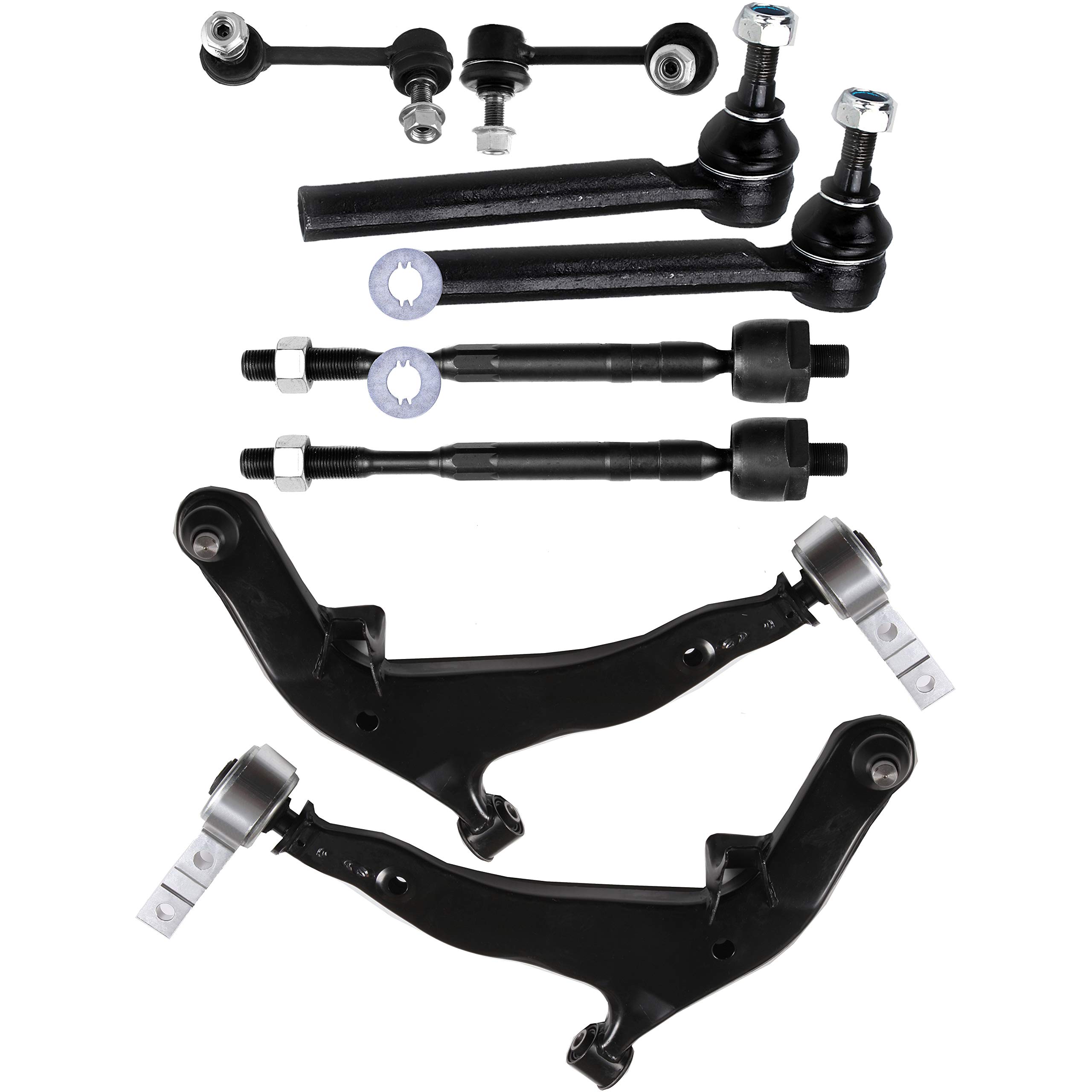 LSAILON 8-Piece Front Suspension Kit for 2003-2004 Nissan Murano - Includes Lower Control Arms, Ball Joints, Inner/Outer Tie Rod Ends & Sway Bar Links | Perfect for DIY Repairs & Smooth Ride Restoration