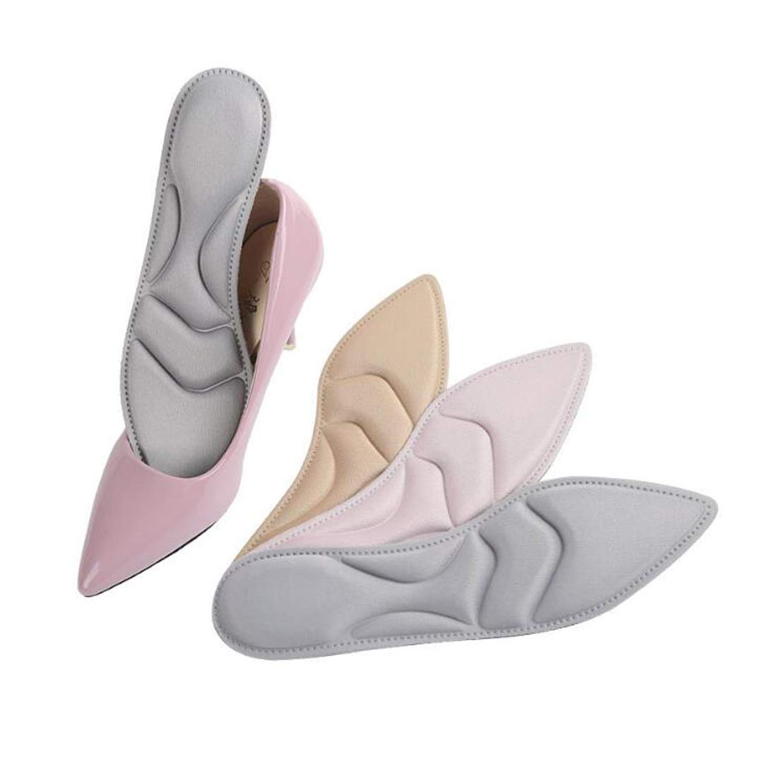 2 Pairs 4D High Heel Gel Insoles for Women - Breathable Massage Shoe Cushions with Arch Support for Pain Relief & Foot Care (Light Pink) | Perfect for Work, Parties & Long Wear Comfort