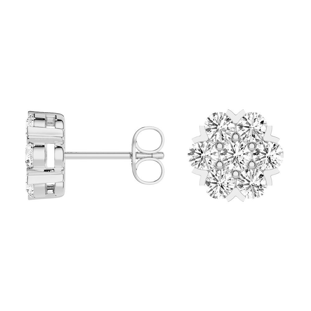 Classic Cluster Flower Moissanite Earrings for Women | Elegant Wedding, Anniversary & Party Jewelry Gift | Hypoallergenic & Durable