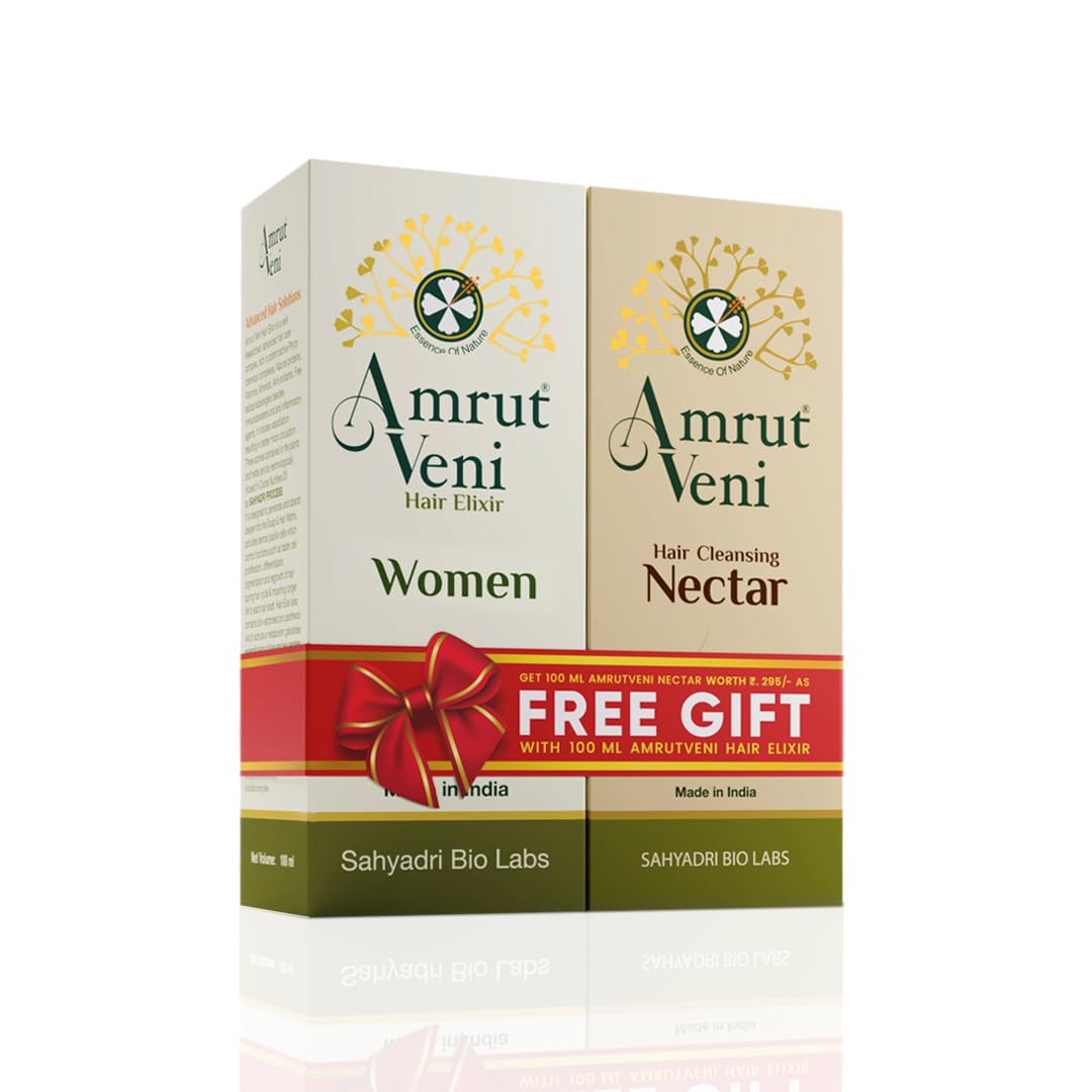 Amrutveni Hair Growth Elixir for Women - Biotech-Enhanced Formula to Reduce Hair Fall & Stimulate Growth | 100ml Bottle | Promotes Thicker, Healthier Hair | Perfect for Daily Scalp Care & Styling Prep