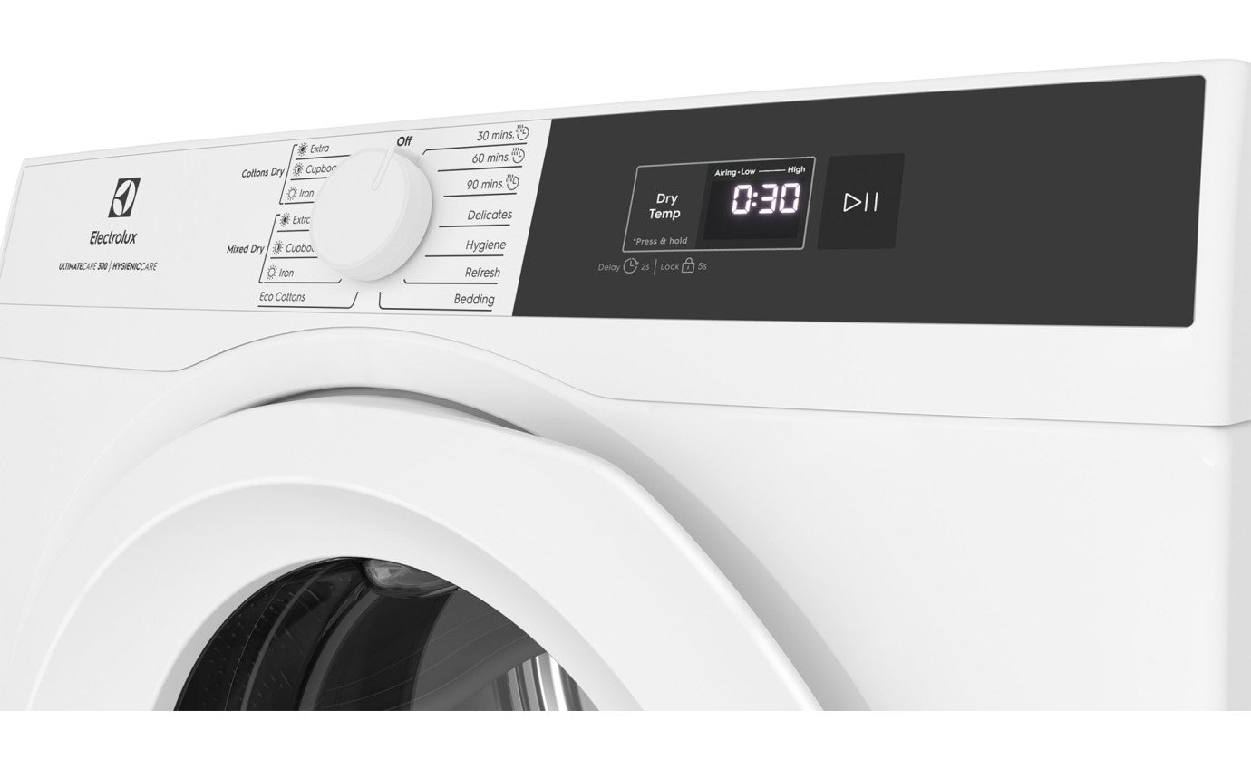 Electrolux 7kg UltimateCare 300 Vented Dryer with SensorDry Technology - EDV705H3WC - Energy Efficient Clothes Dryer for Home Laundry Room | Perfect for Large Families & Quick Drying Needs