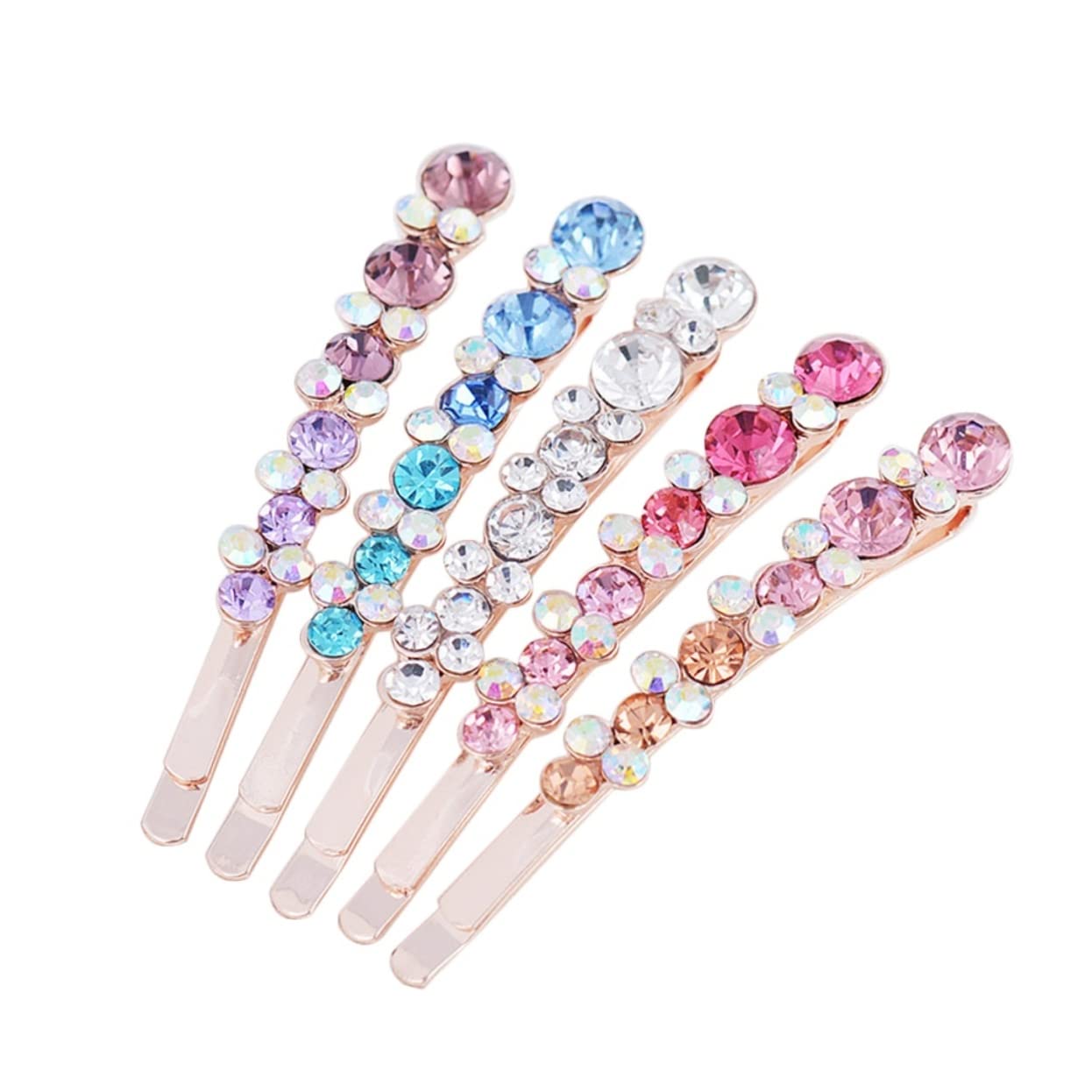 Beavorty 10pcs Rhinestone Hair Clips for Women - Crystal Bridal Hairpins, Barrettes & Bang Clips for Girls (Elegant Wedding, Prom, Party & Daily Styling Accessories)