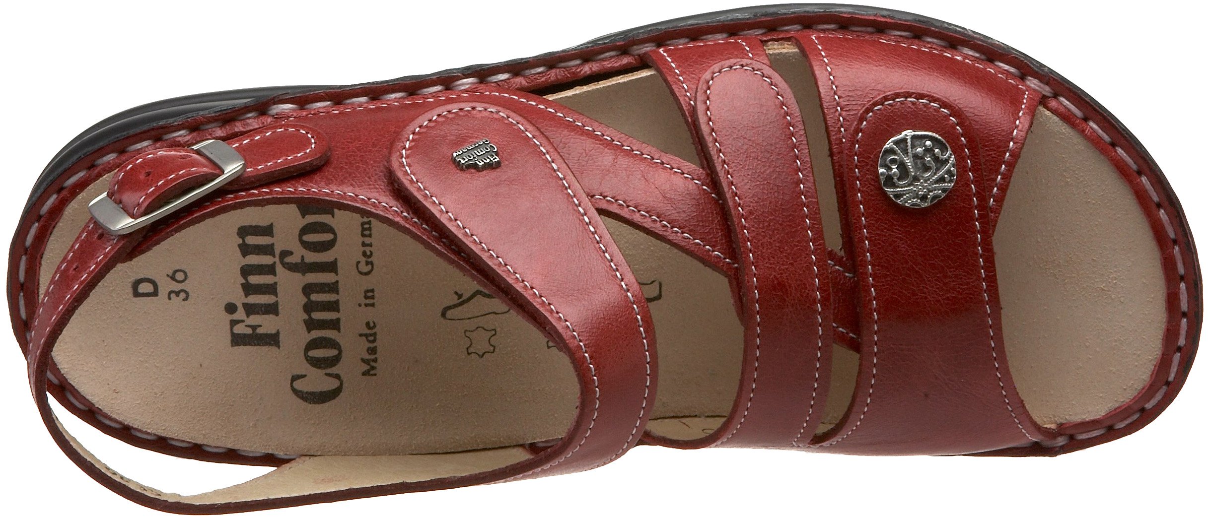 Finn Comfort Women's Gomera Ankle Strap Sandals - Size 34 EU X-Wide (Extra Wide Fit) - Comfortable Walking Shoes for Travel, Work & Everyday Wear