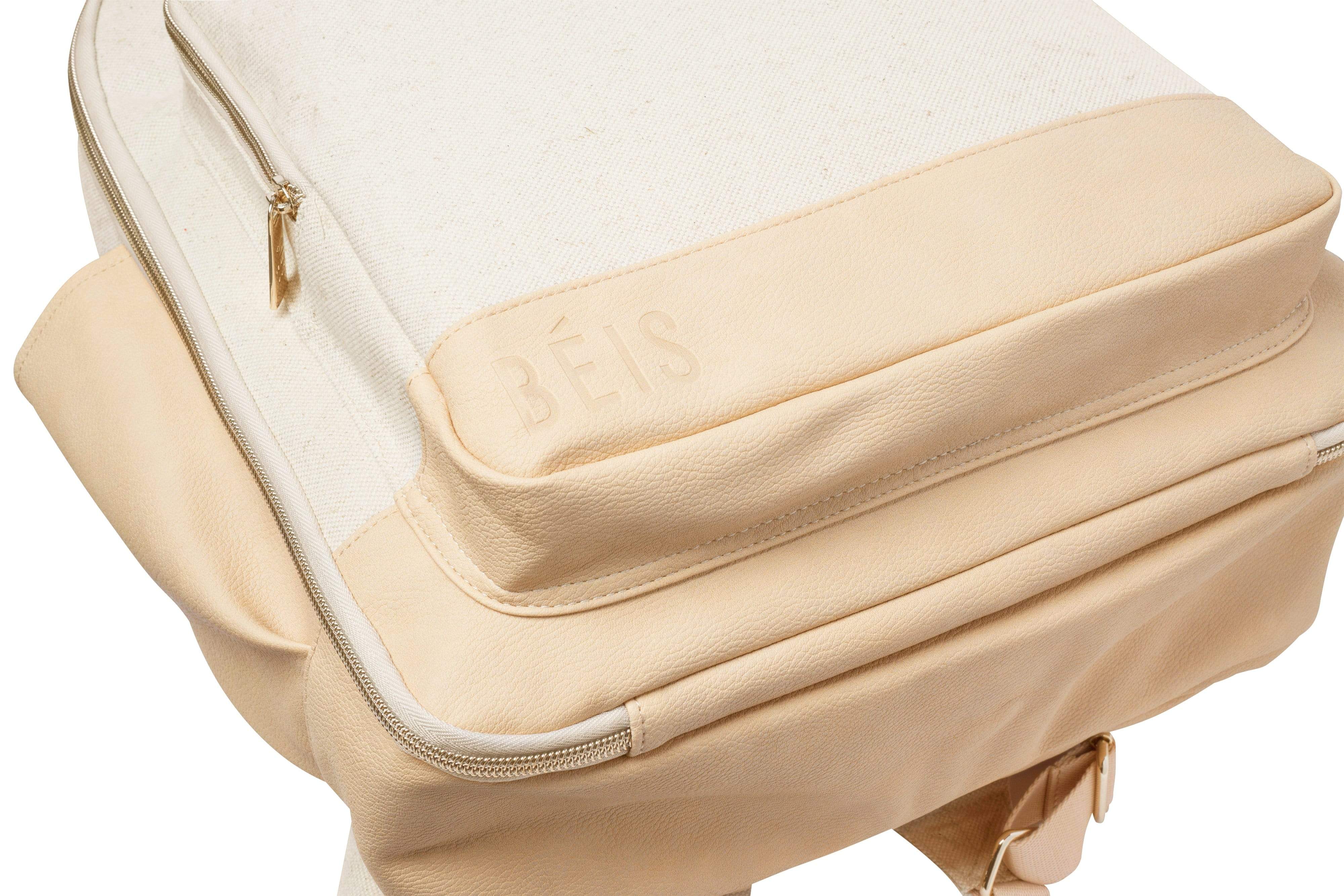 Premium Beige Travel Backpack - Lightweight Durable Carry-On Backpack for Men & Women - Perfect for Airplane, Hiking, Business & Weekend Getaways