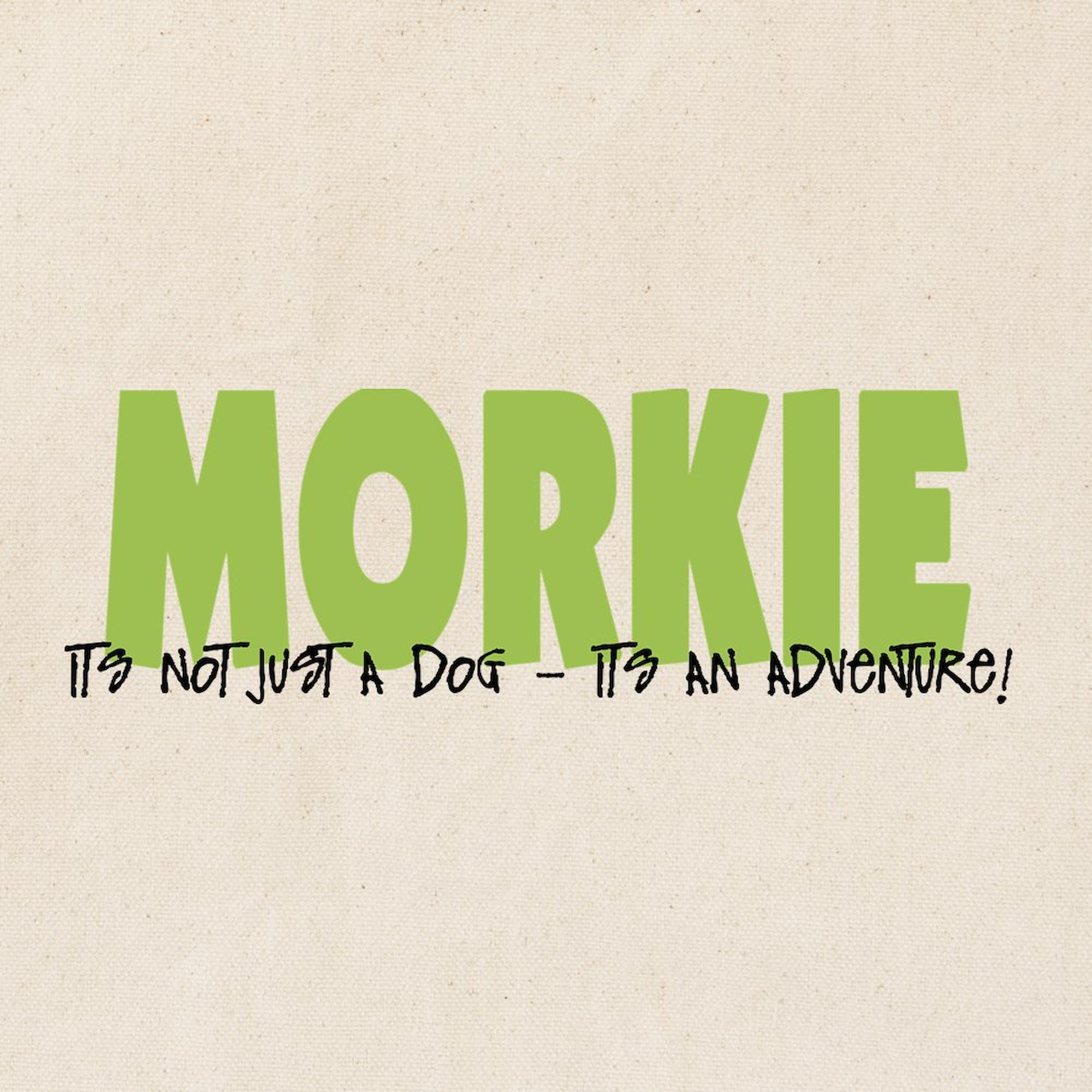 **Morkie Adventure Tote Bag - Natural Canvas Reusable Shopping Bag for Groceries, Beach, Travel & Daily Use**
