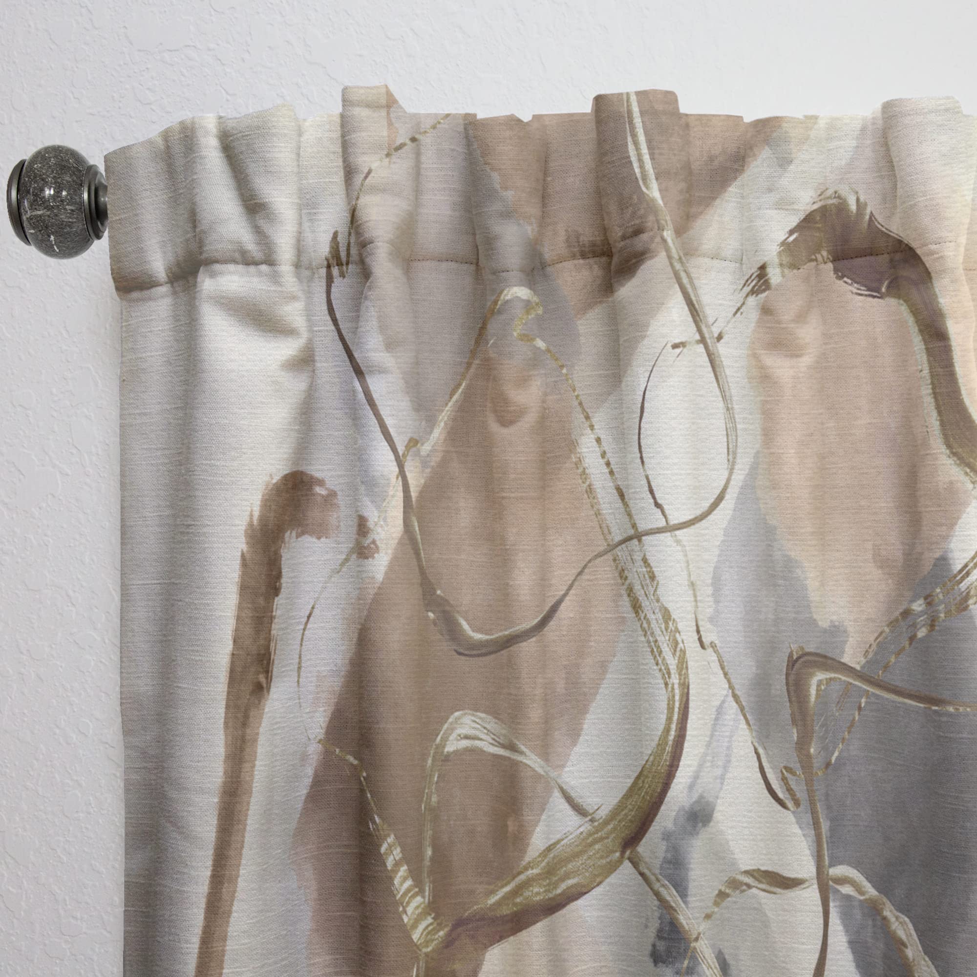 Gold Glam Squares III Thermal Insulated Curtains - Single Panel 52x120 Inches - Elegant Drapes for Bedroom & Living Room - Perfect for Energy Efficiency & Privacy