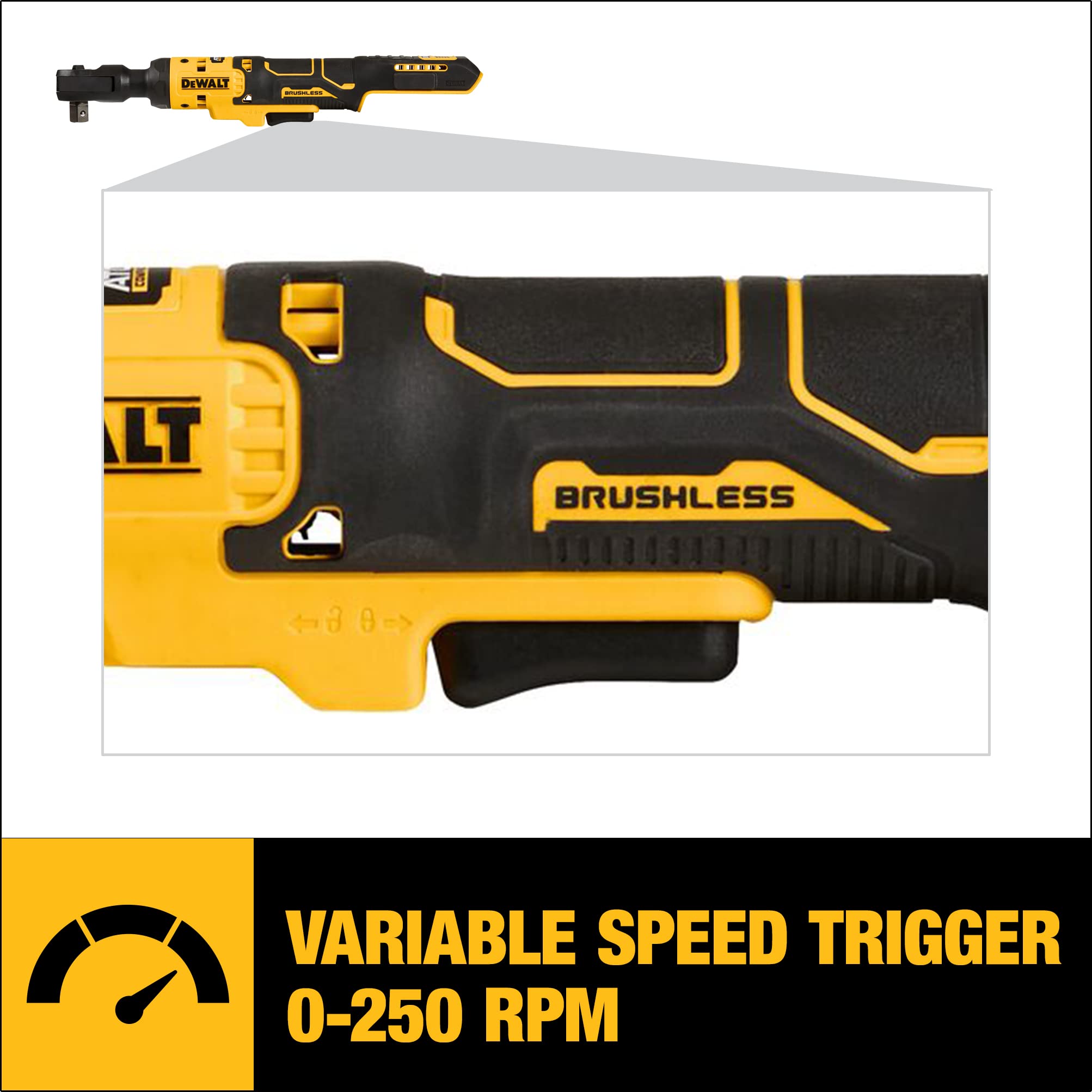 DEWALT ATOMIC 20V MAX Brushless Cordless Ratchet 1/2 Inch Bare Tool (DCF512B) - Perfect for Automotive Repairs, DIY Projects & Professional Mechanics