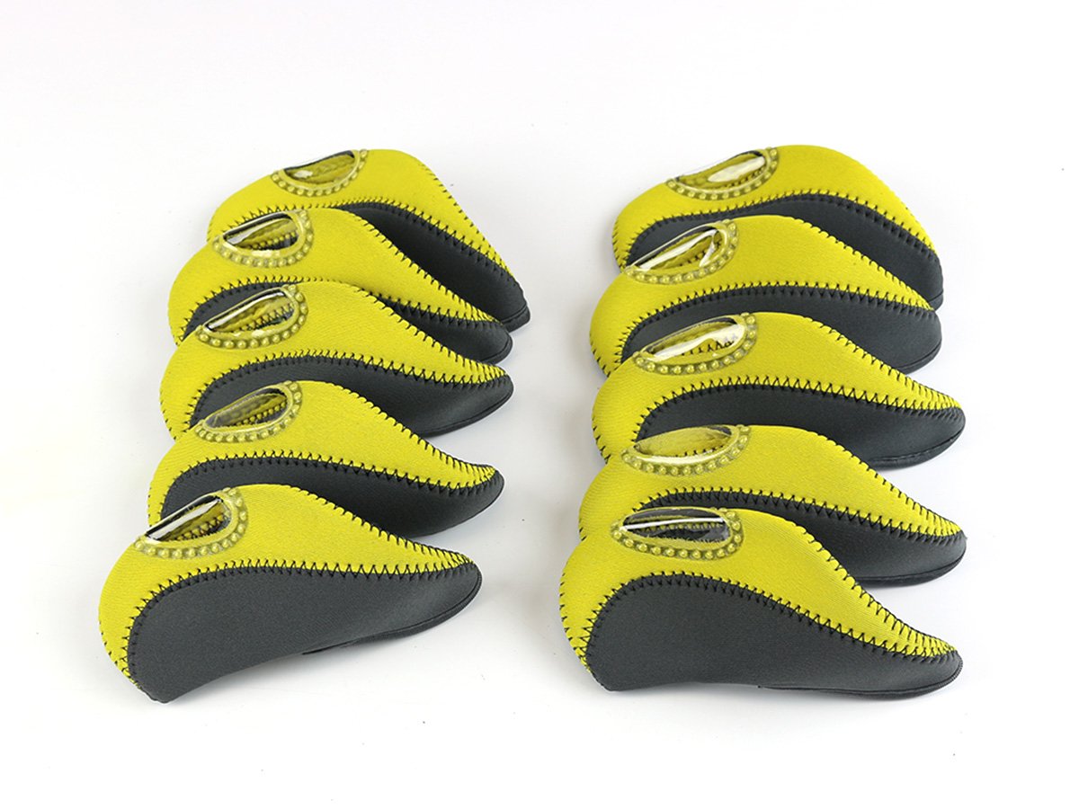 Premium Neoprene Golf Iron Club Head Covers - Set of 10 | Durable Protection for Irons 1-10 | Perfect for Course Play, Travel & Club Storage