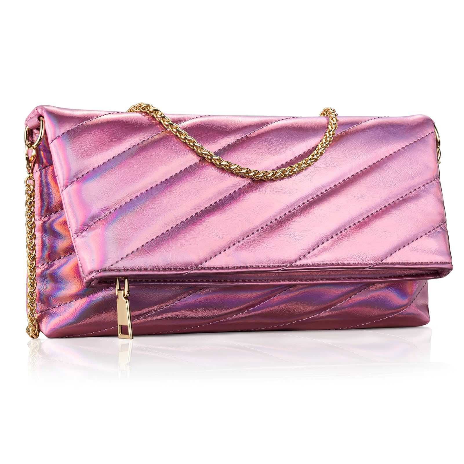 Women's Leather Clutch Evening Purse - Envelope Crossbody Bag with Chain Strap for Wedding, Party & Special Occasions | Elegant Handbag for Date Night, Cocktail Events & Formal Gatherings