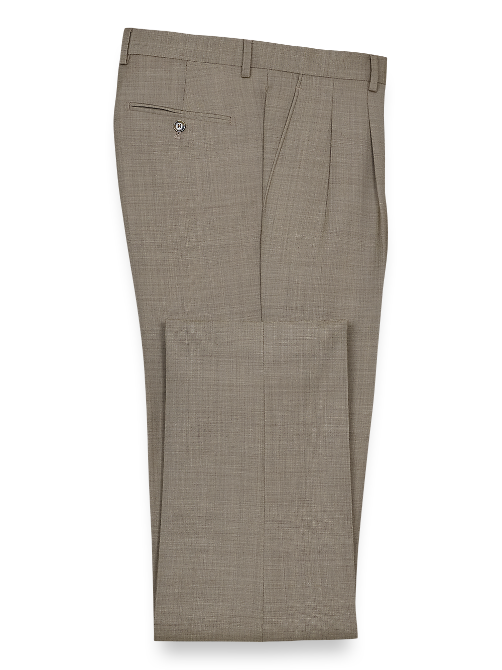 Premium Sharkskin Pleated Dress Pants for Men - Tan Khaki Slim Fit Business Casual Trousers | Office Wear, Work Pants & Formal Occasions
