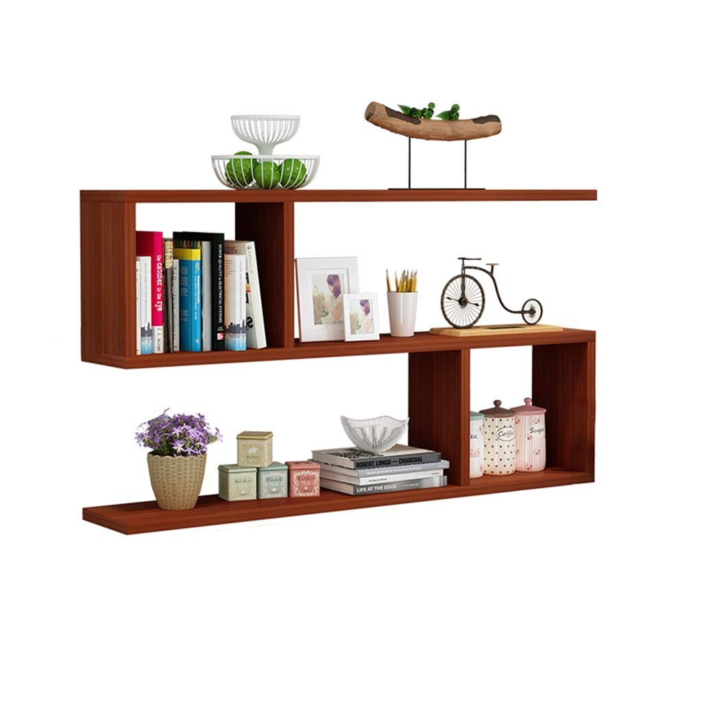 Kids Bookcase Wall Shelf - 2-Tier Baby Bookshelf Organizer for Nursery, Playroom & Living Room | Free Punching Wall Cabinet | Simple Decorative Storage in White, Pink, Blue & Black