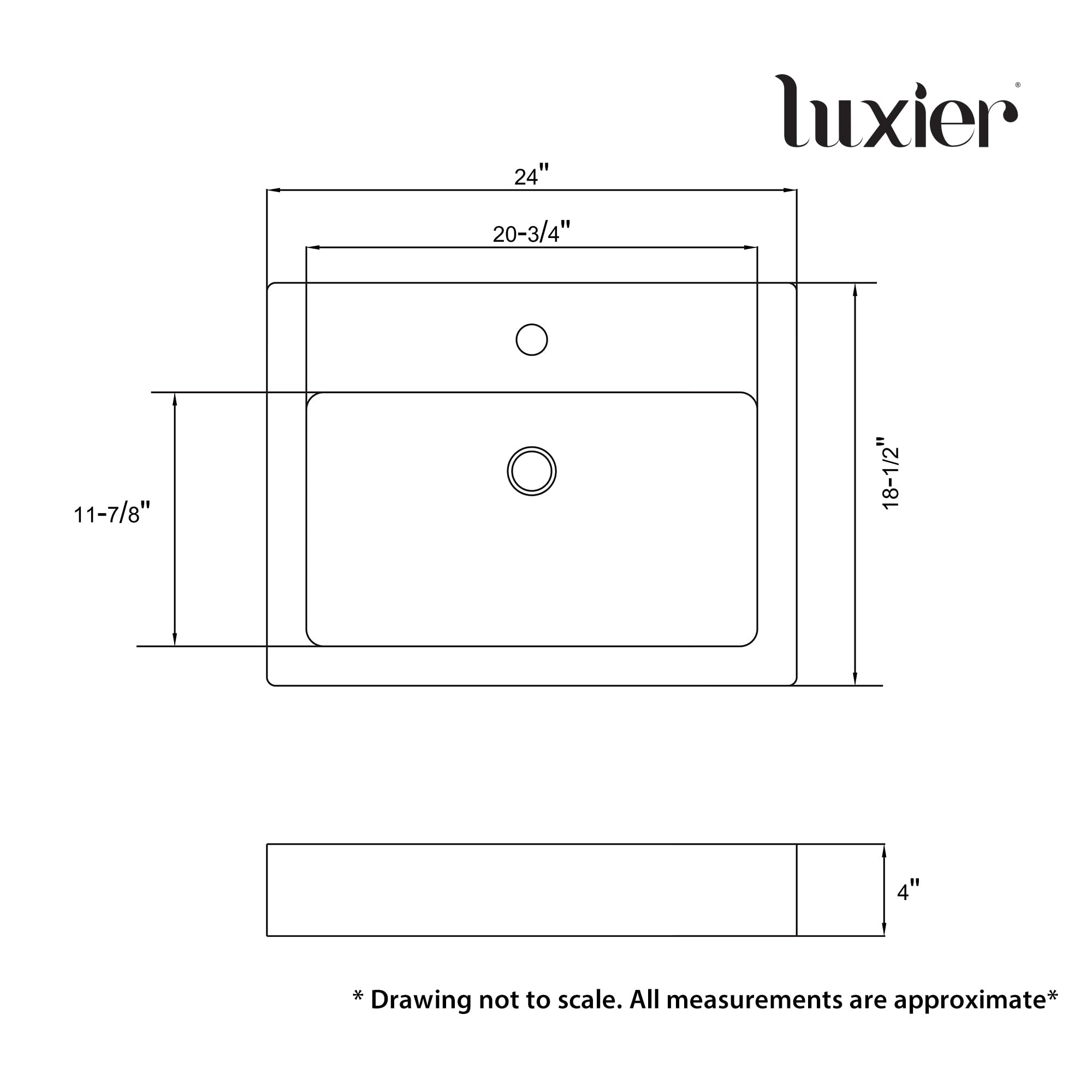 Luxier CS-021 Modern Porcelain Ceramic Vessel Sink - White Bathroom Vanity Art Basin for Contemporary Home Decor | Perfect for Master Bath, Powder Room & Spa Retreat