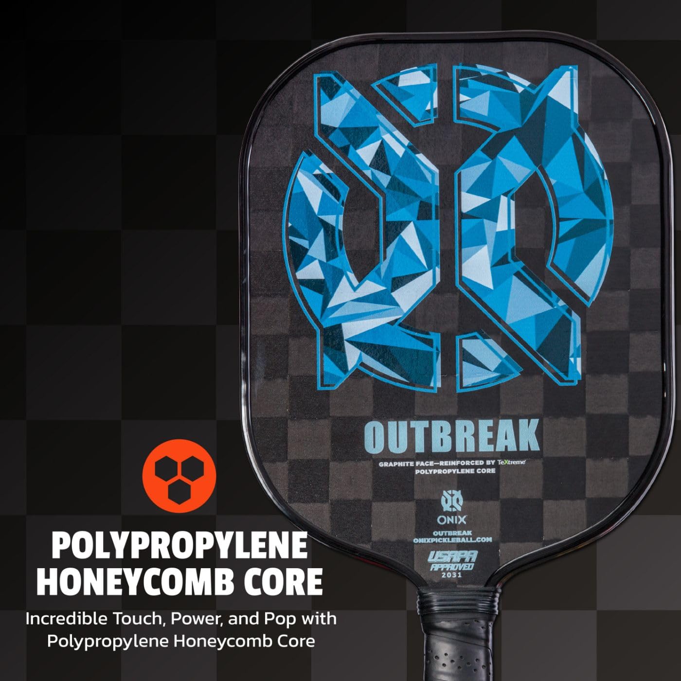 Premium ONIX Outbreak Pickleball Paddle - Woven Carbon Fiber Construction for Enhanced Touch, Control & Durability | Perfect for Competitive Play & Recreational Games