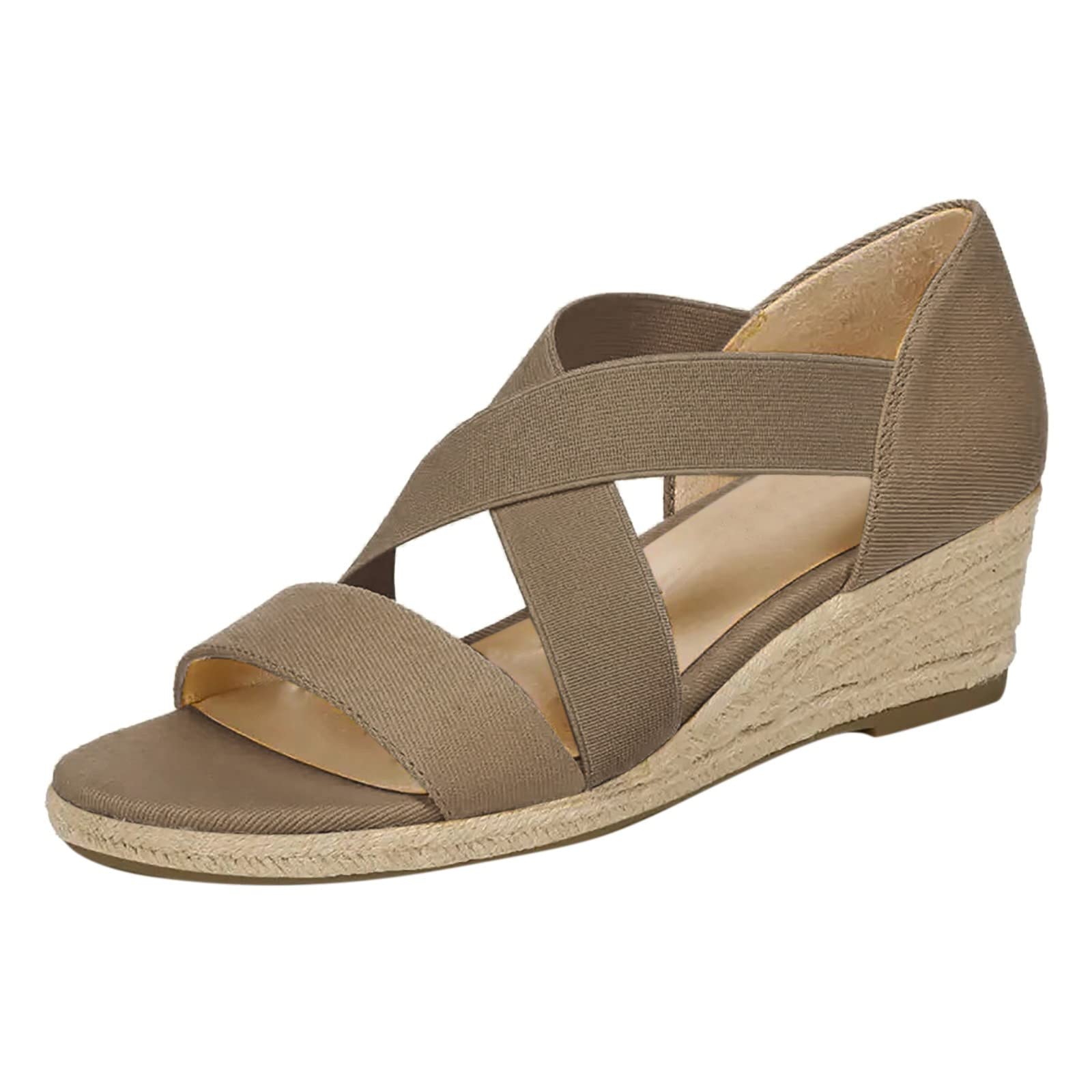 Women's Fashion Peep Toe Wedge Sandals for Spring & Summer | Comfortable Slope Heel Casual Shoes for Walking, Beach, Vacation & Outdoor Activities