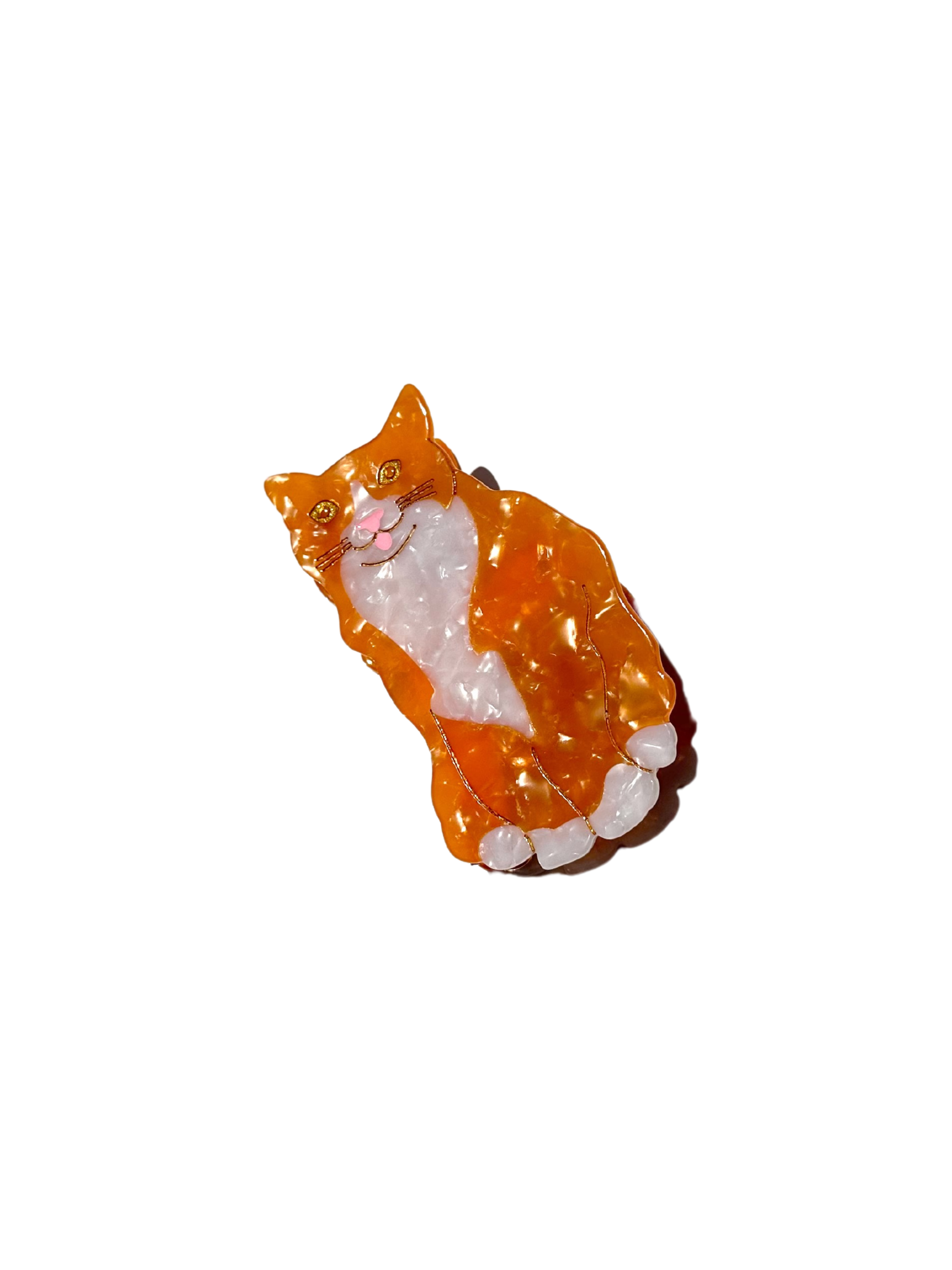 Hand Painted Orange Cat Claw Hair Clip - Cute Feline Design Hair Accessory for Women & Girls - Perfect for Cosplay, Halloween, and Daily Fashion