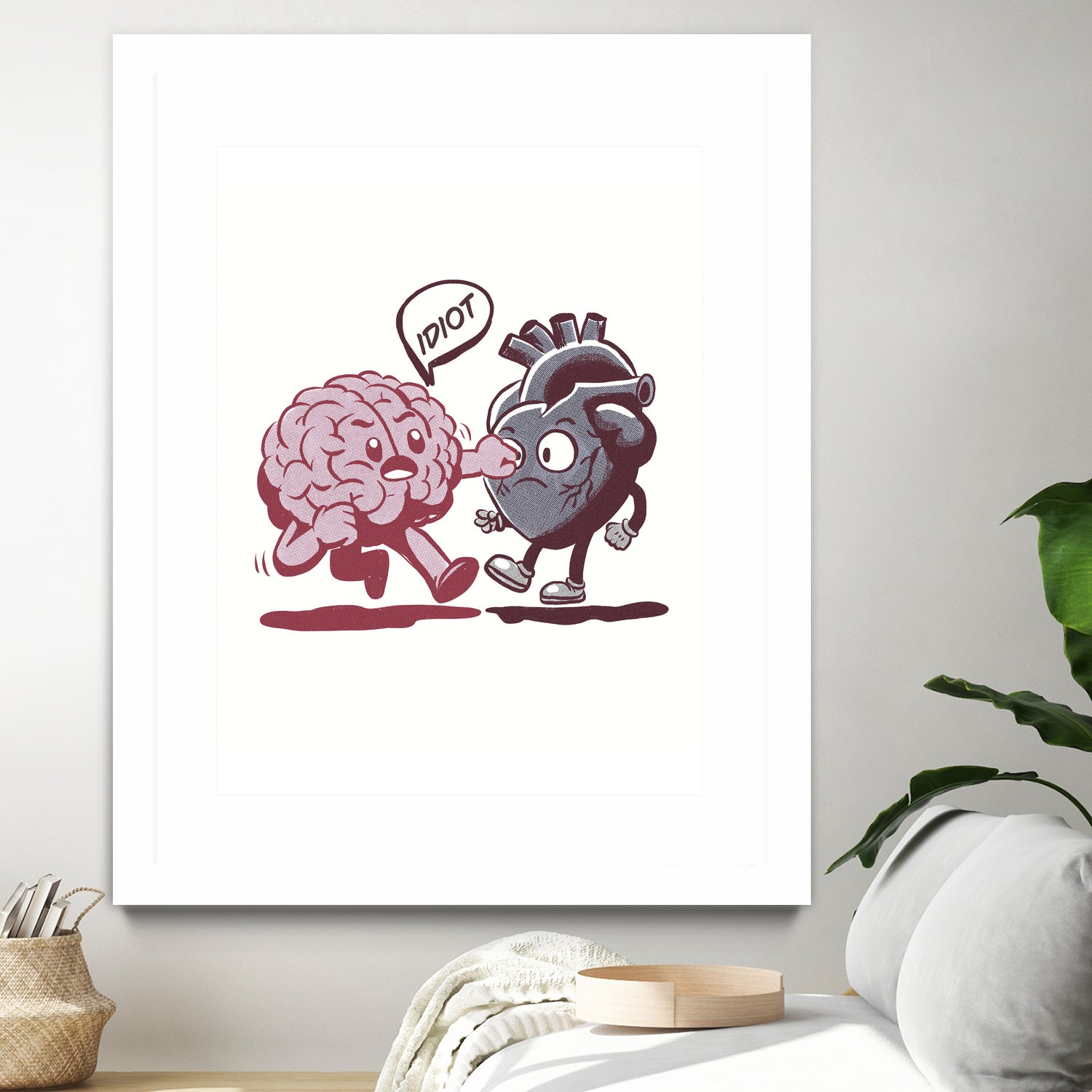 Brain vs Heart: The Ultimate Battle - Motivational Wall Art for Home & Office Decor