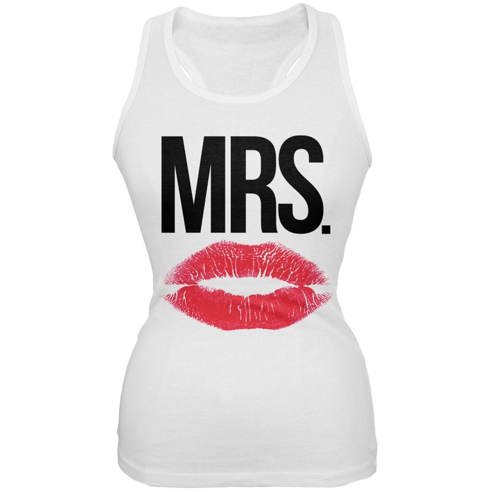 Old Glory Mrs. Lips White Juniors Soft Tank Top - Medium | Comfortable Casual Summer Wear for Teens & Young Adults | Perfect for Beach, Pool, or Everyday Outfits