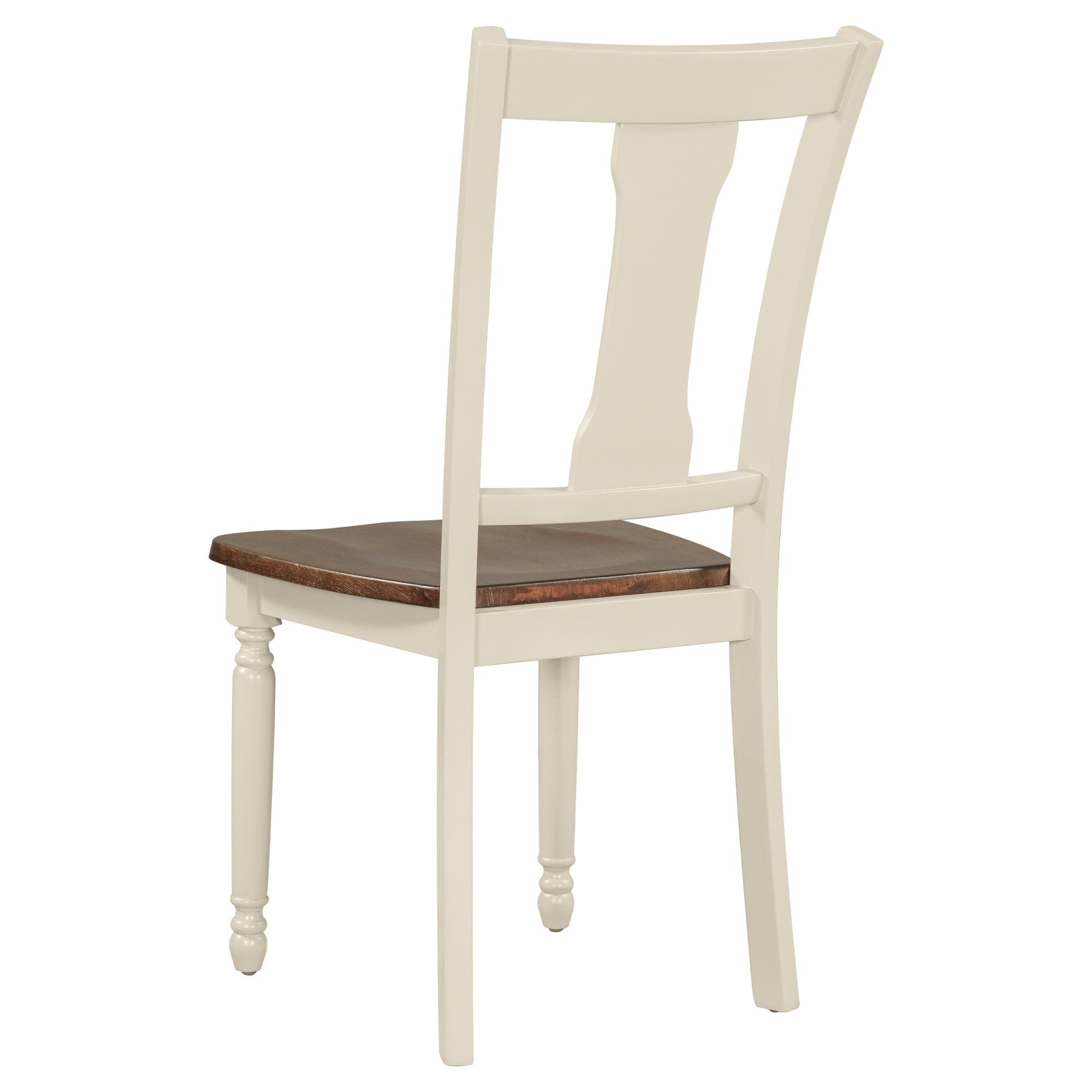 Classic 6-Piece Wooden Dining Set with Table, 4 Chairs & Bench for Kitchen & Dining Room - Brown & Cottage White | Perfect for Family Meals, Entertaining Guests & Small Space Dining