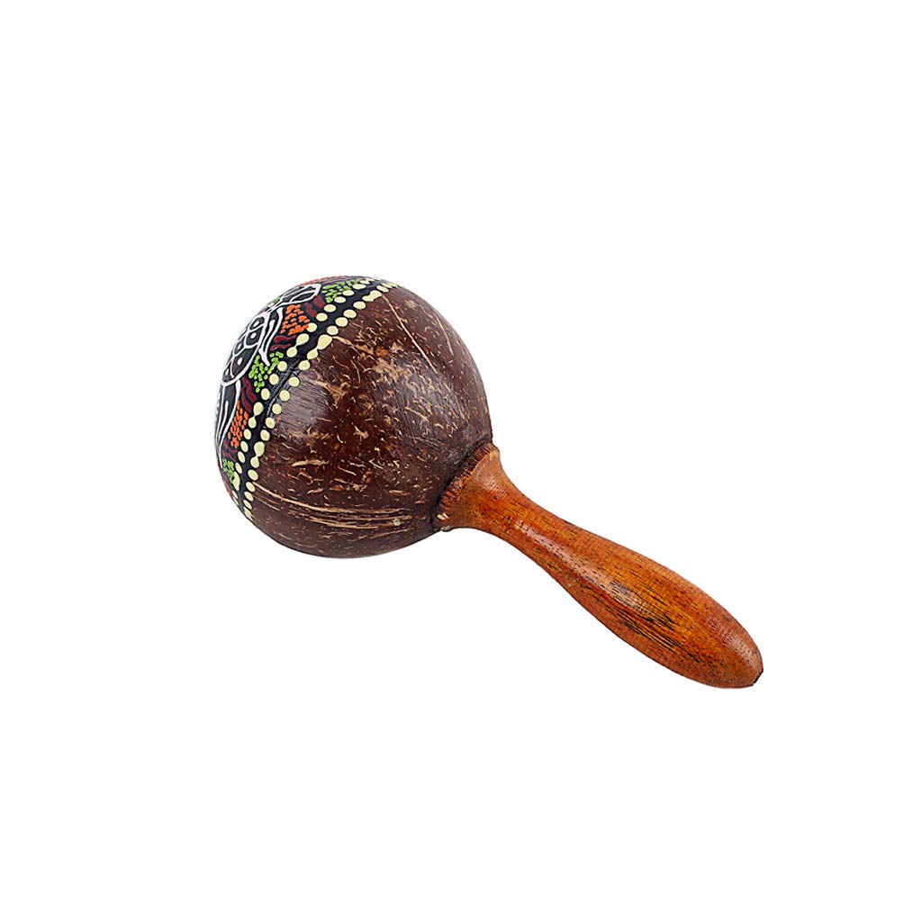 Premium Coconut Shell Sand Hammer Hand Rattle - Natural Percussion Instrument for Music Lovers, Kids & Therapists - Perfect for Rhythm Practice, Sound Therapy & Early Childhood Education