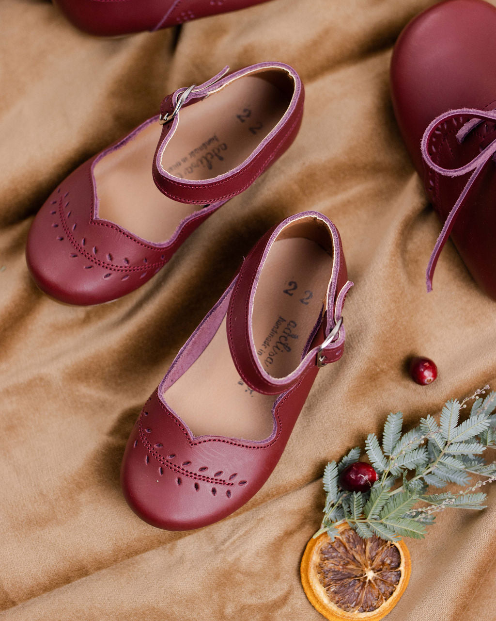 Premium Cranberry Mary Jane Shoes for Girls | Genuine Leather Kids' Dress Shoes | Perfect for School, Parties & Special Occasions