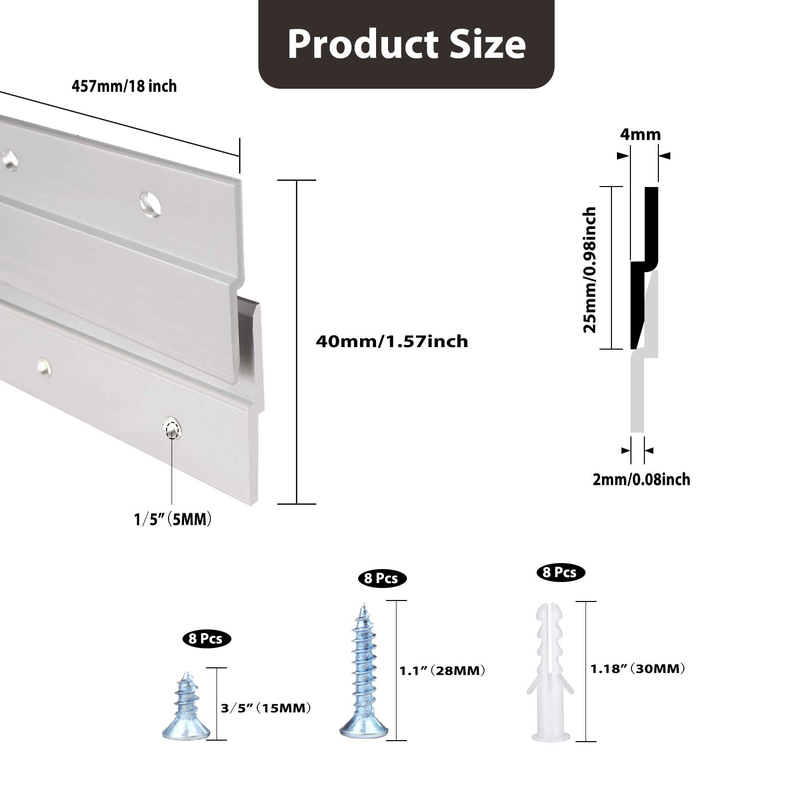 French Cleat Picture Hanger - Heavy Duty Aluminum Z Hanger Wall Mounting Bracket Kit (18 inch, 1 Pair) for Hanging Paintings, Mirrors, Artwork, Whiteboards & Cabinets | Secure & Adjustable Wall Display Solution for Home & Office Decor