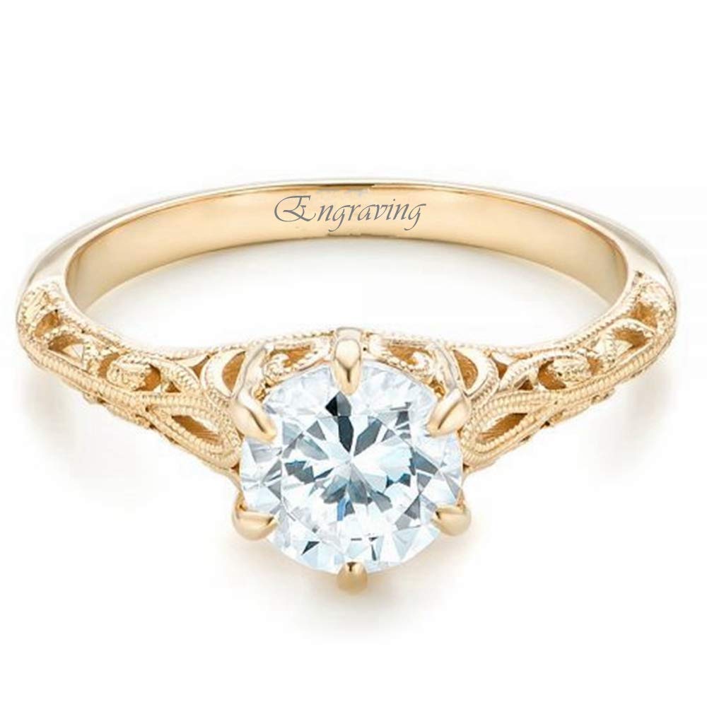 1 Carat Solitaire Engagement Ring for Women - 10K 14K 18K Gold Wedding Band, Anniversary & Promise Ring - Elegant Royal Jewelry Gift for Her - Perfect for Proposals, Weddings & Special Occasions