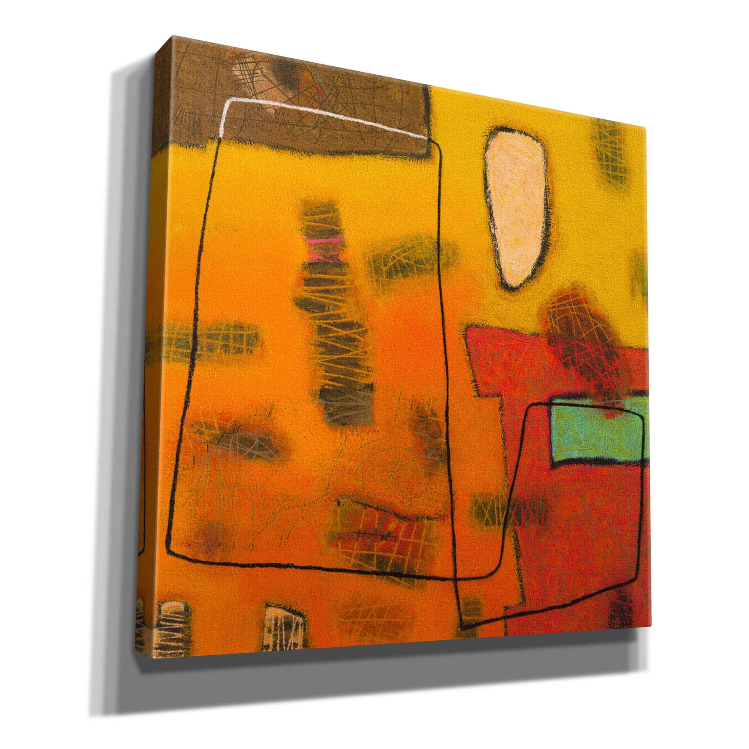 Epic Graffiti 'Conversations in the Abstract 31' by Downs - 37x37 Inch Giclee Canvas Wall Art Print - Modern Abstract Graffiti Painting for Living Room, Bedroom & Office Decor