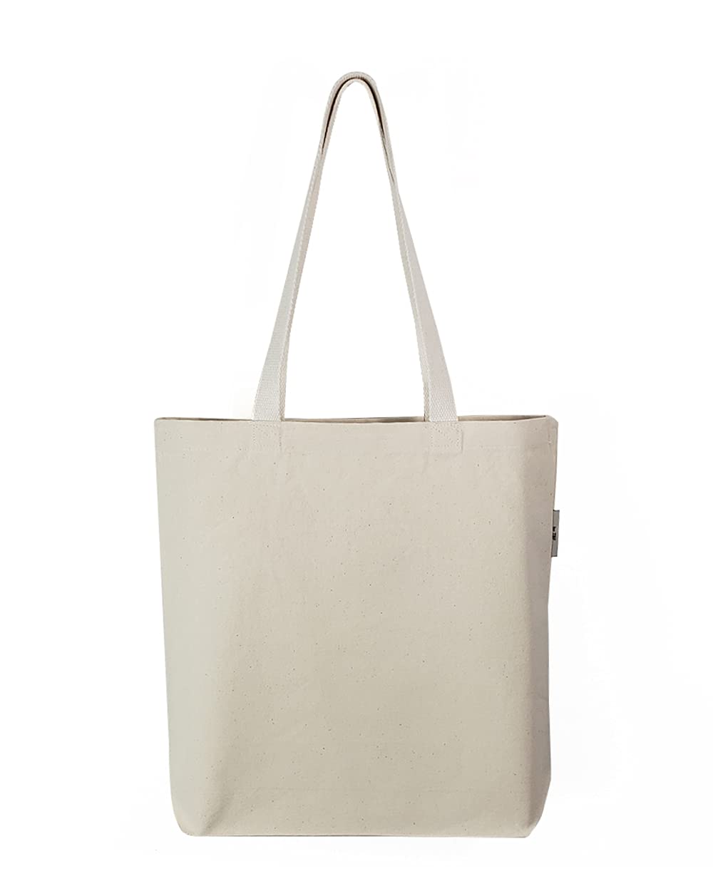 12 Pack Heavy Duty 100% Organic Cotton Canvas Tote Bags with Reinforced Bottom Gusset - Eco-Friendly Reusable Grocery Shopping Bags for Farmers Market, Beach Trips & Everyday Use