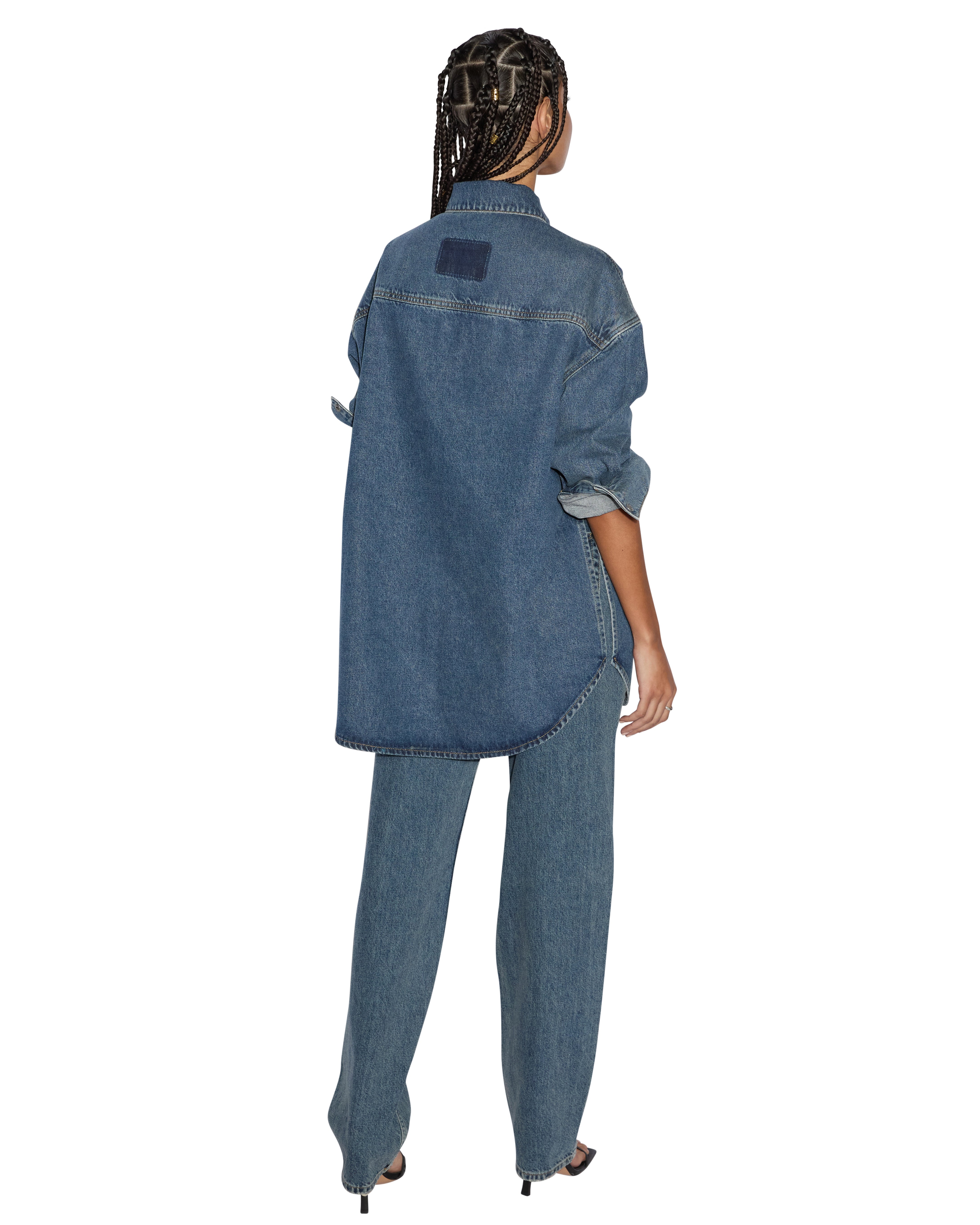 Oversized Long Sleeve Shirt for Women - Comfortable & Stylish Subway Print Top for Casual Wear, Work & Outings